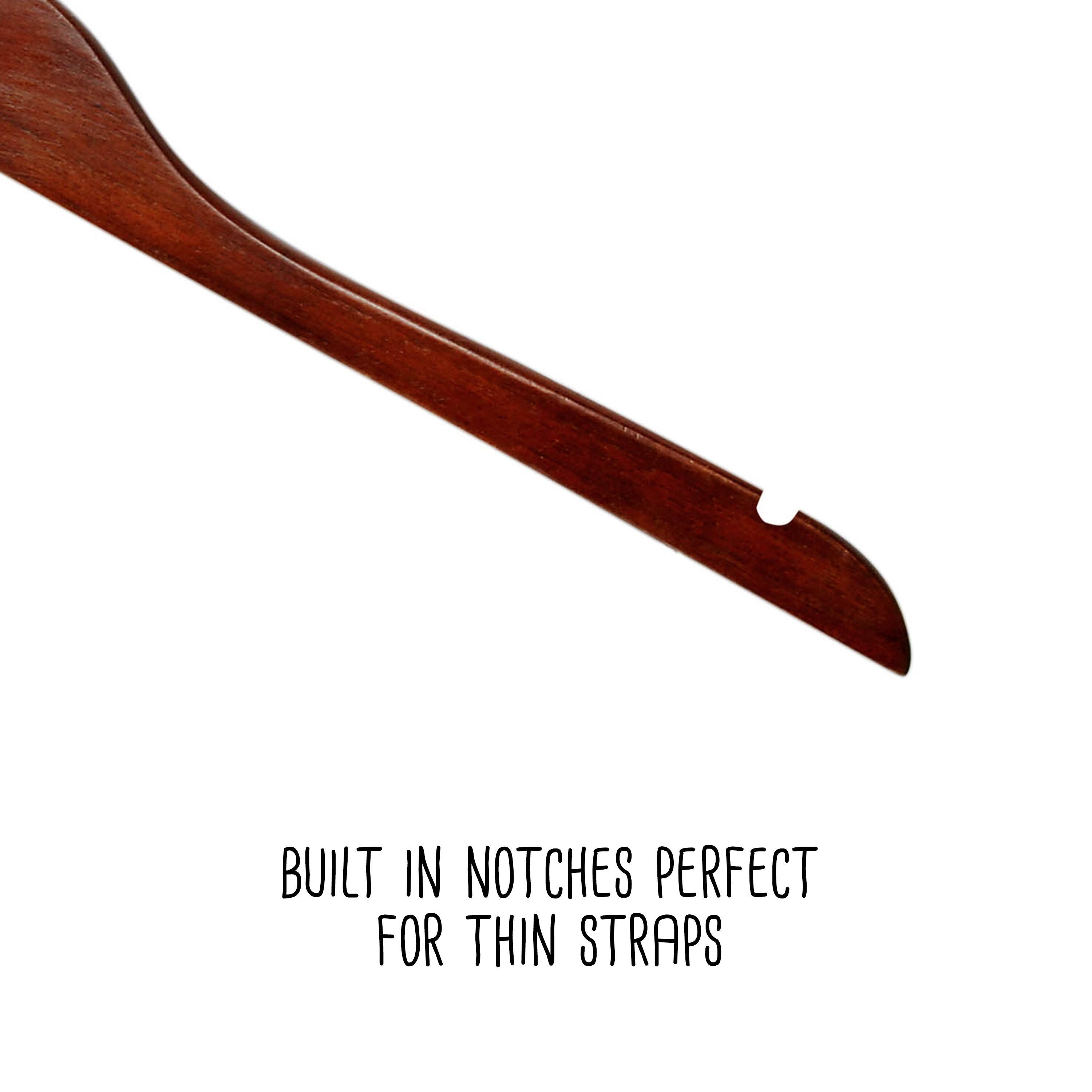 Honey-Can-Do Cherry Finish Wood Shirt Clothes Hangers, 20 Pack
