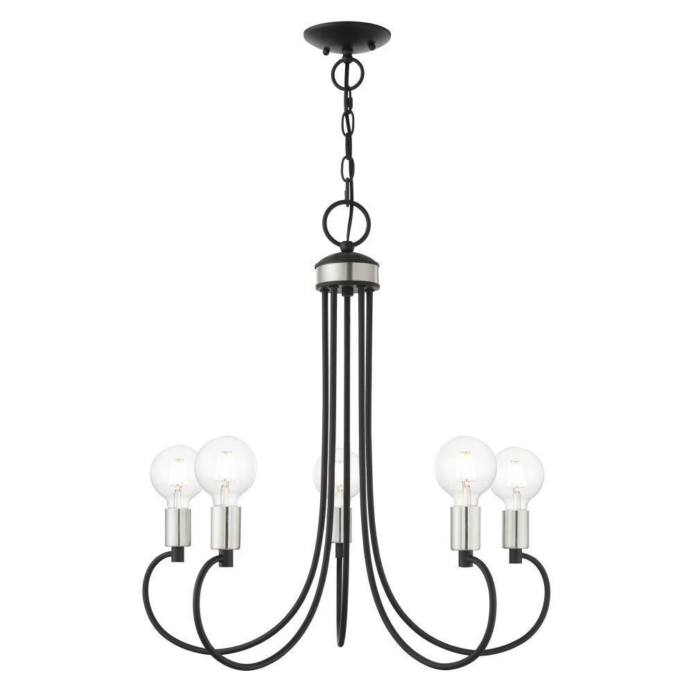 Livex Lighting Bari 5 - Light Chandelier in  Black