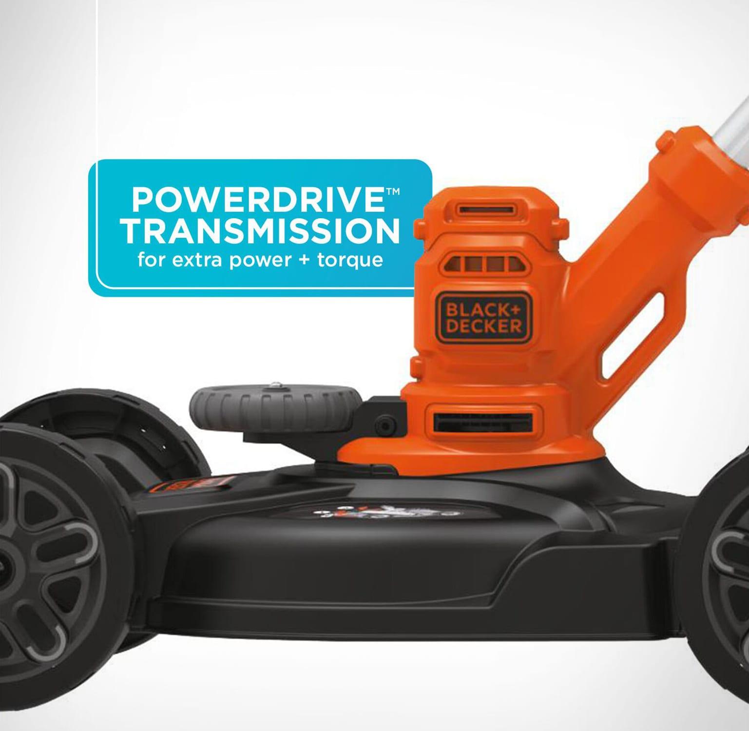 BLACK+DECKER Electric Lawn Mower, String Trimmer, Edger, 3-In-1, Corded, (BESTA512CM)