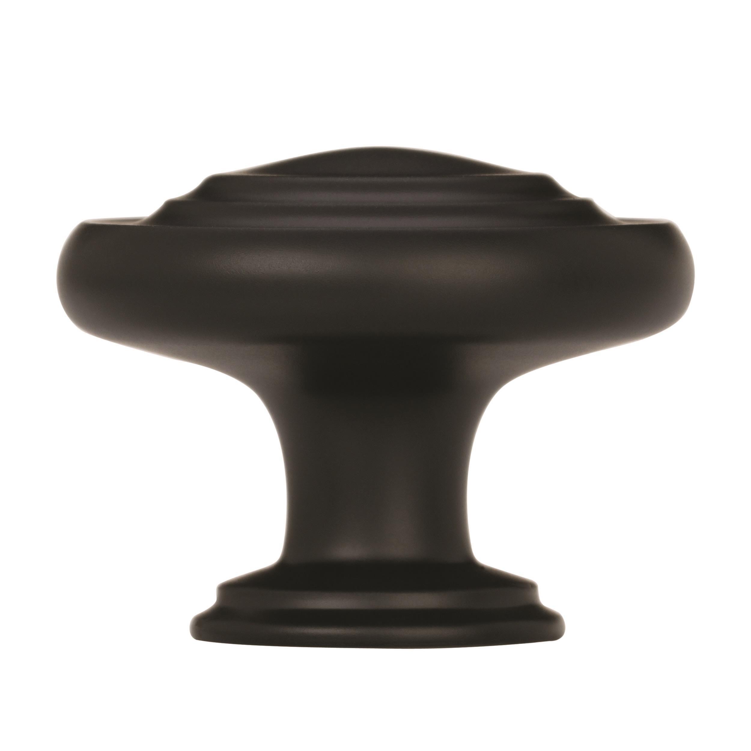 Amerock Inspirations 1-5/16 inch (33mm) Diameter Matte Black Cabinet Knob