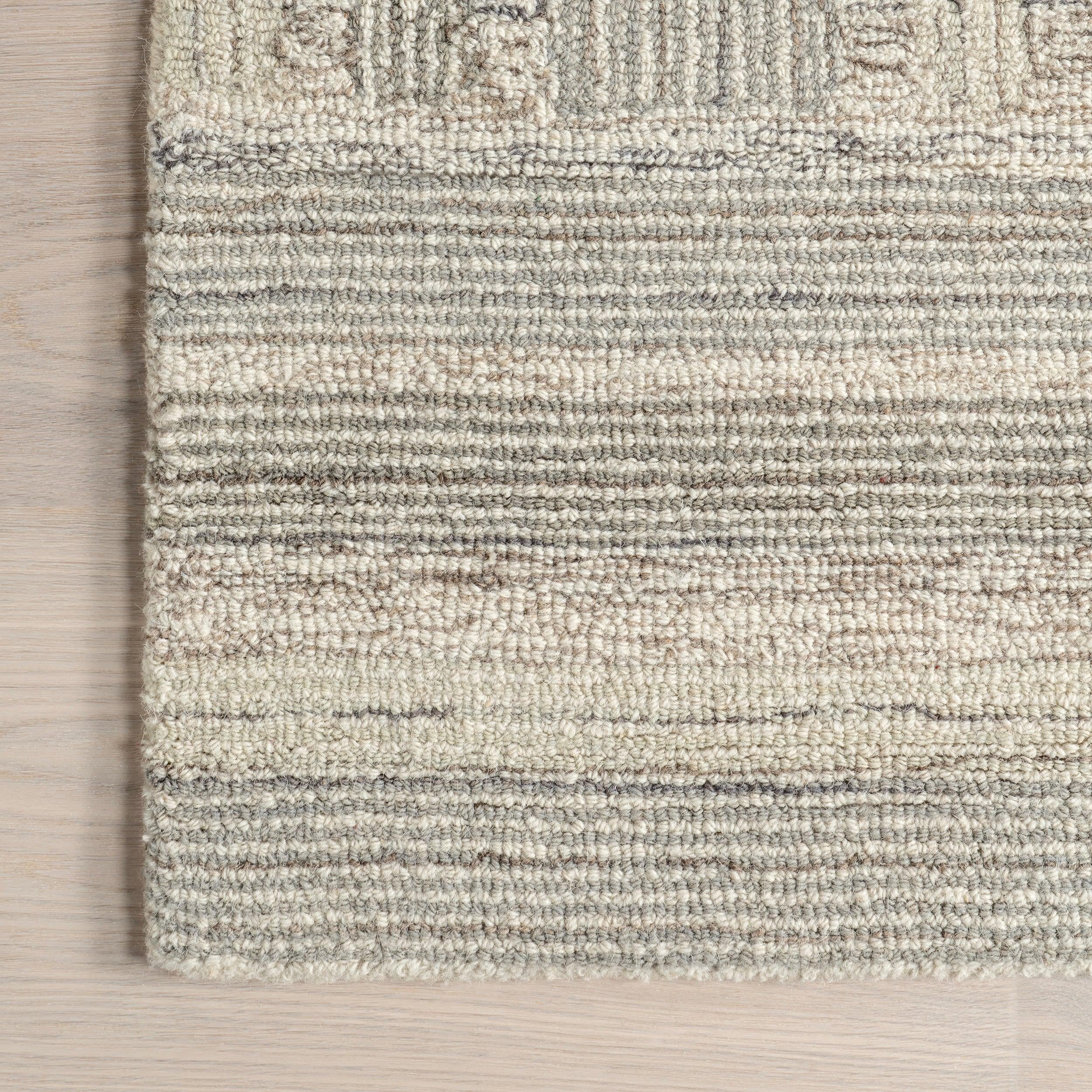 Nuloom Deco Striped Tile Wool Area Rug, 4' x 6', Light Grey