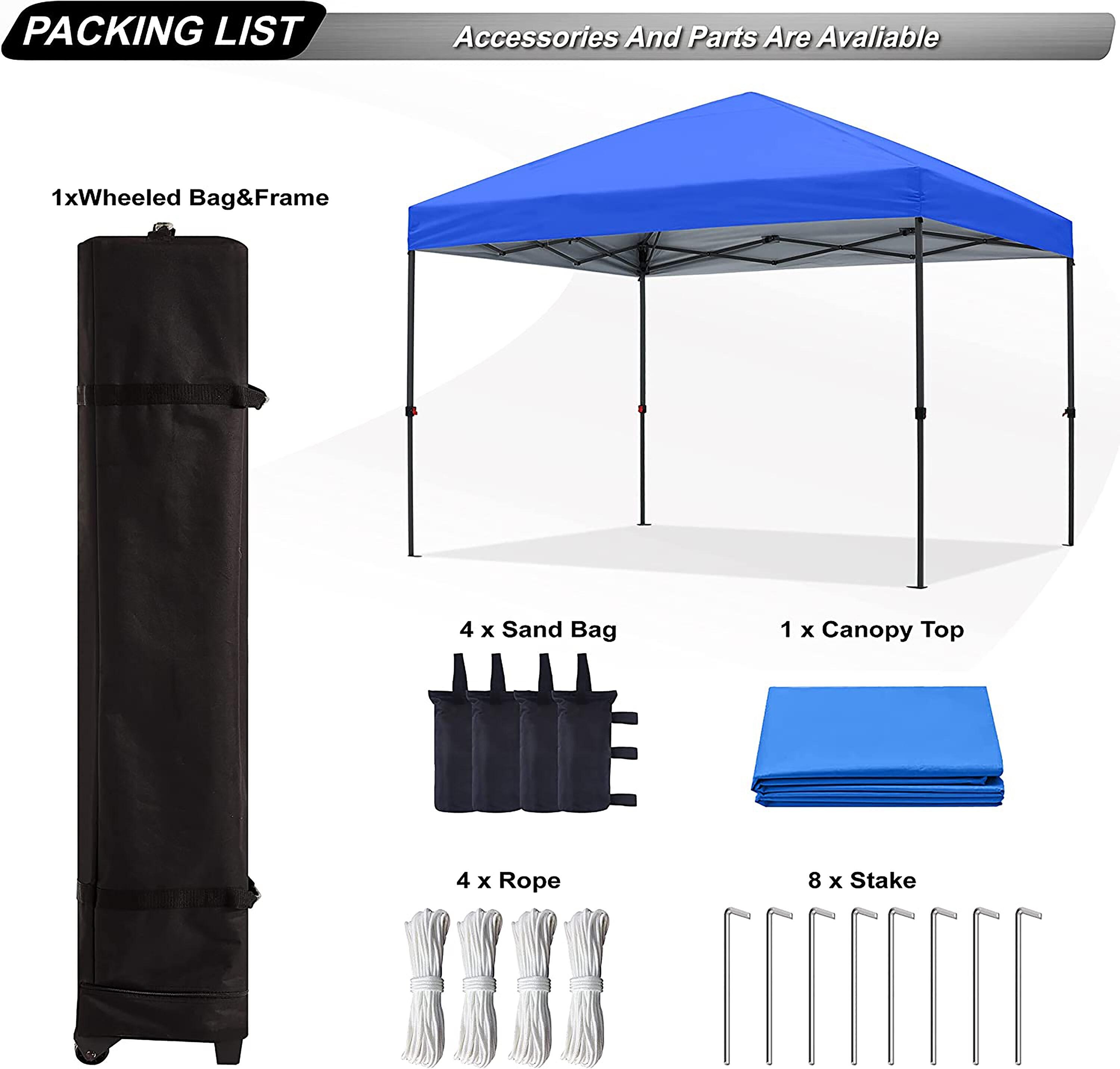 ABCCANOPY 10 ft x 10 ft Easy Pop up Outdoor Canopy Tent, Blue