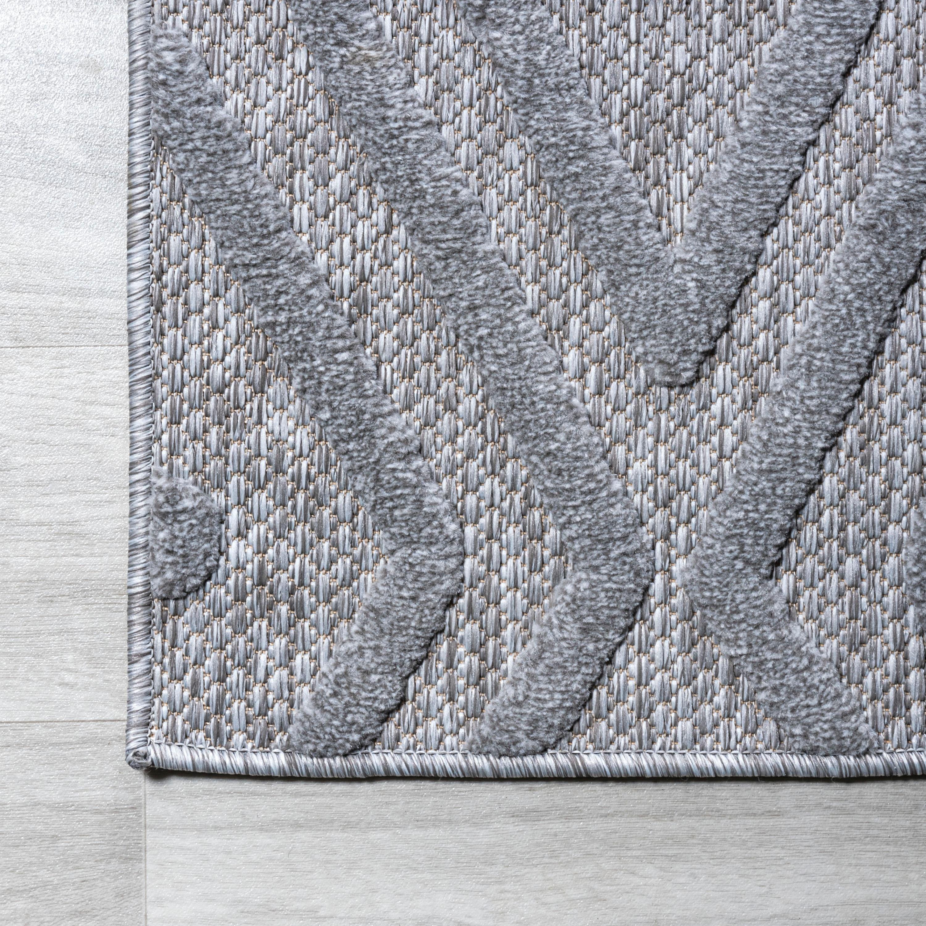 5'x8' Balansat Moroccan Diamond Indoor/Outdoor Area Rug, Light Gray - JONATHAN Y