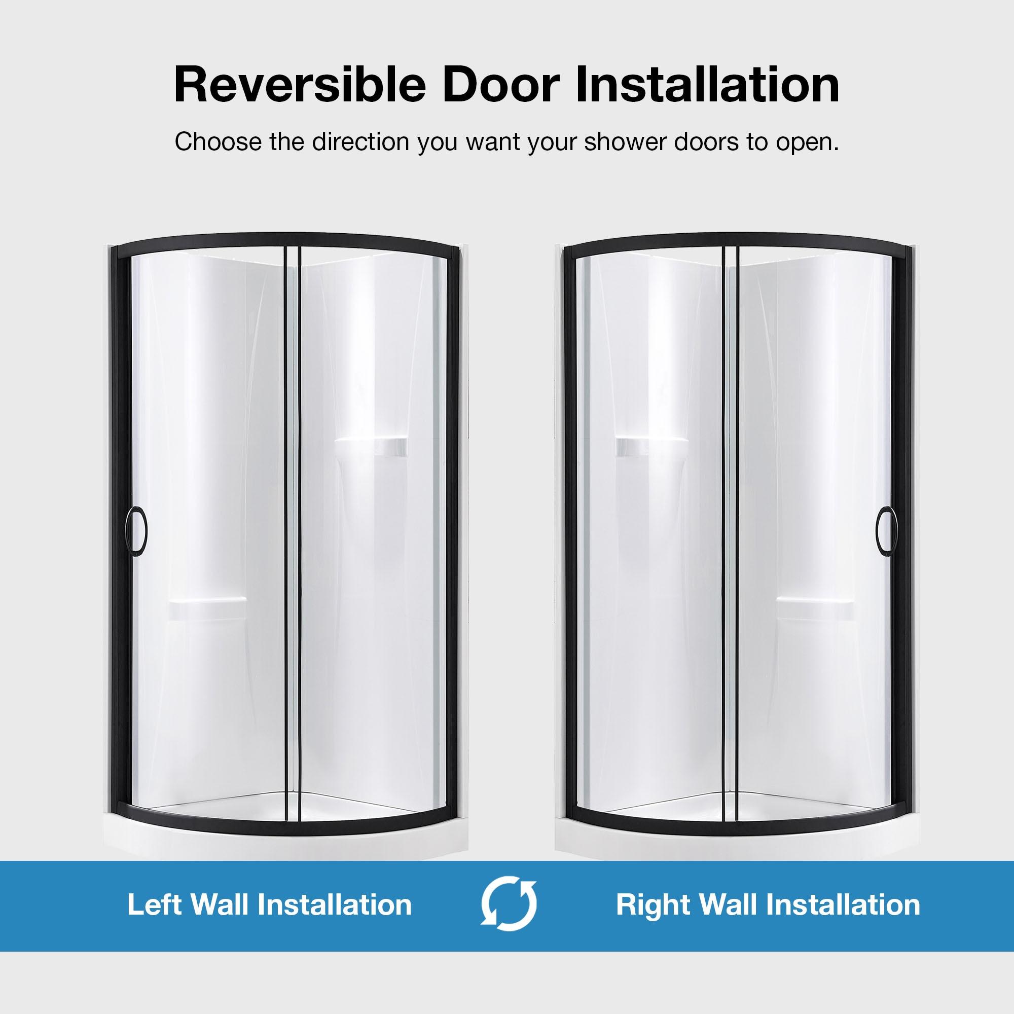 OVE Decors Breeze 40 in. Round Shower Kit w/ Clear, Base, Wall