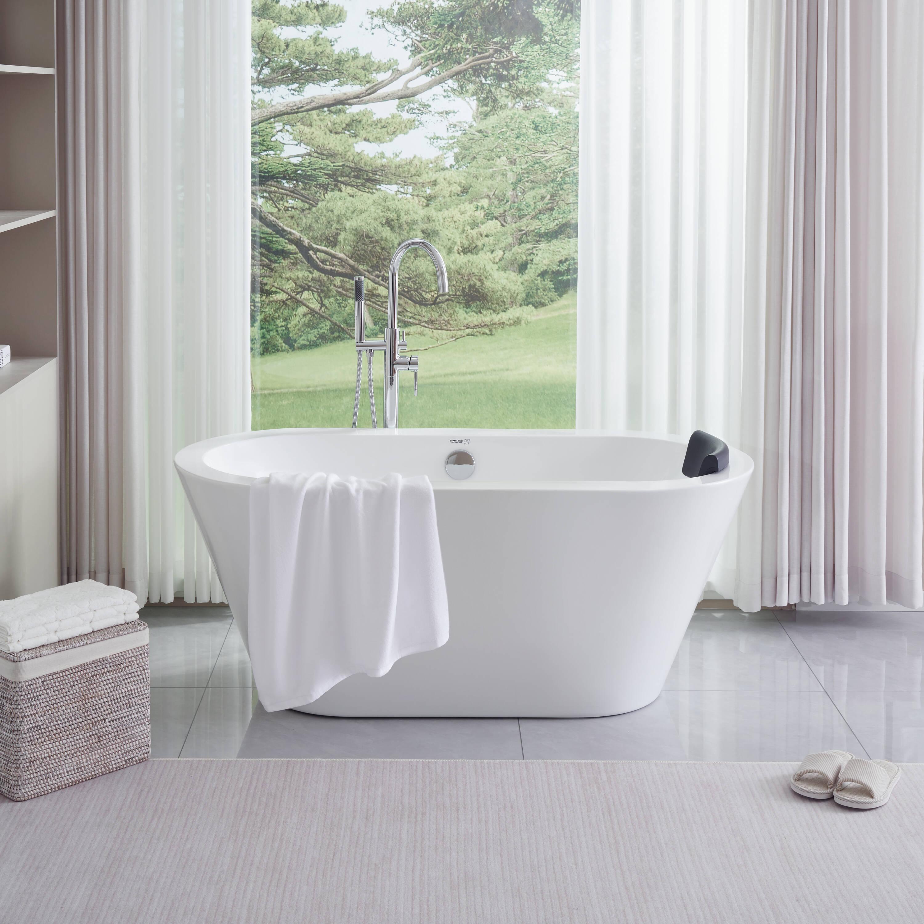 Iris 59" x 30" Freestanding Soaking Acrylic Bathtub