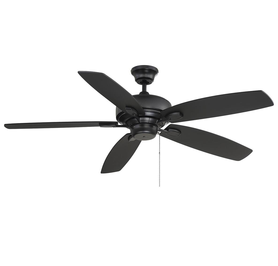 Matte Black 52" Ceiling Fan with Remote and Lighting