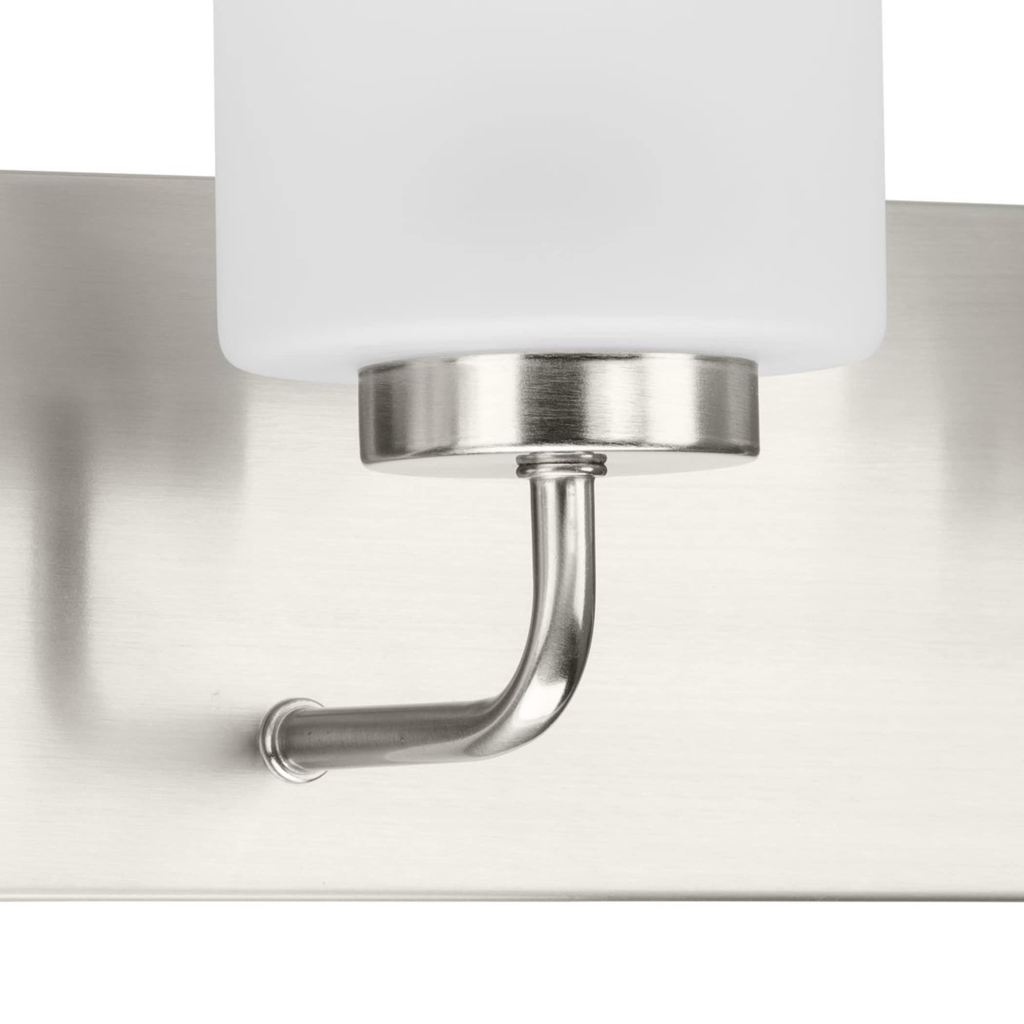 Progress Lighting Merry Collection 2-Light Brushed Nickel Etched Glass Transitional Bath Vanity Light