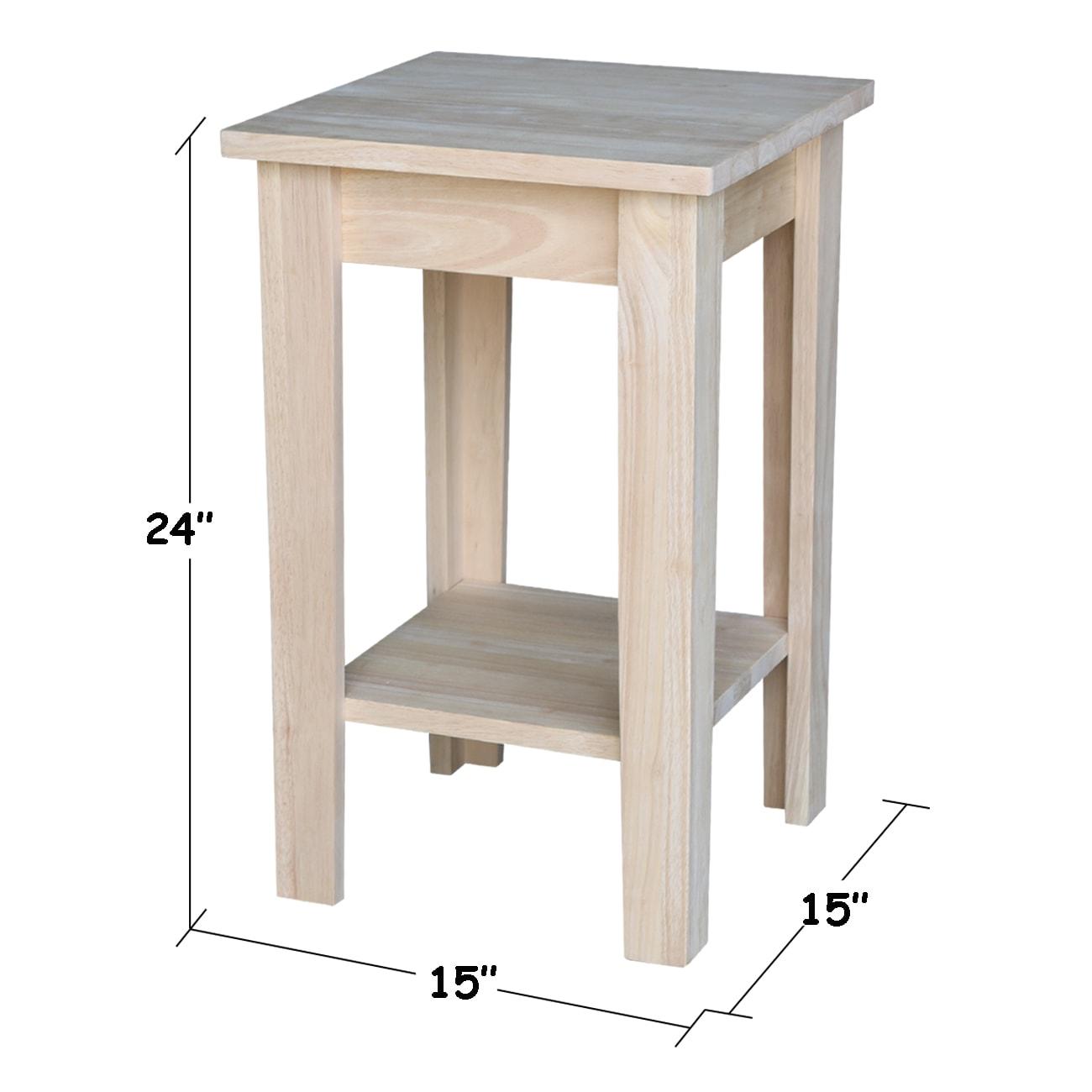 Solid Wood Shaker Plant Stand Unfinished - International Concepts