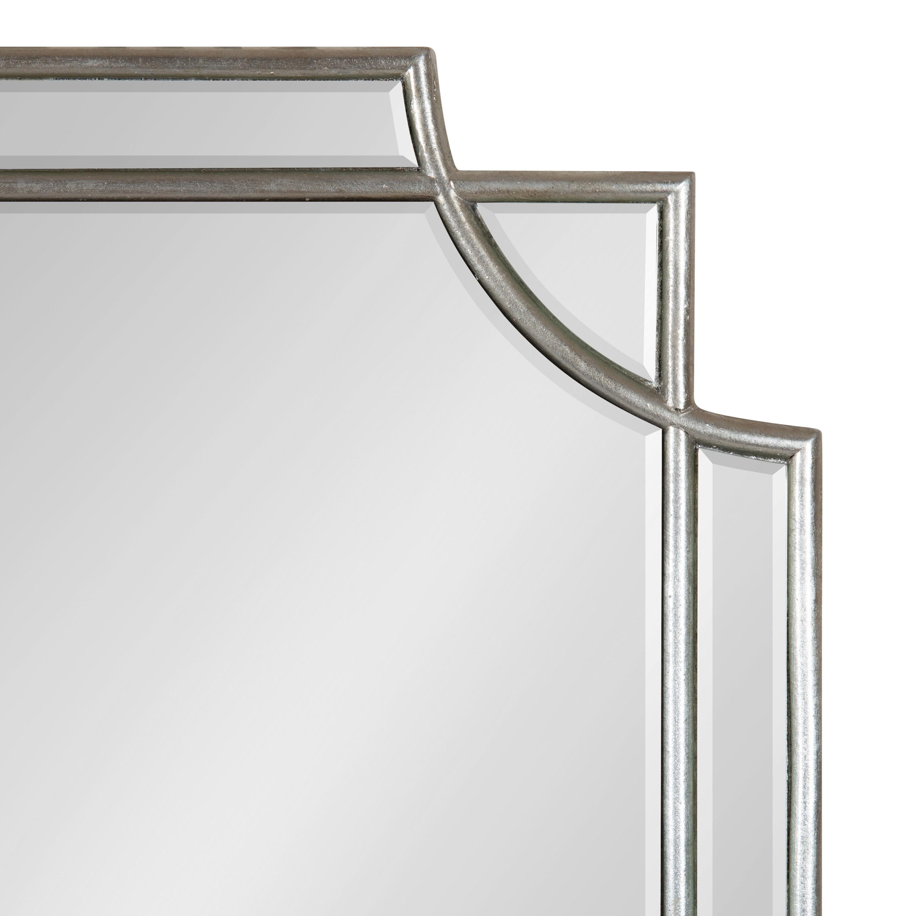 Kate and Laurel Minuette Glam Wall Mirror, 18 x 24, Silver, Boho-Chic Home Decor for Wall