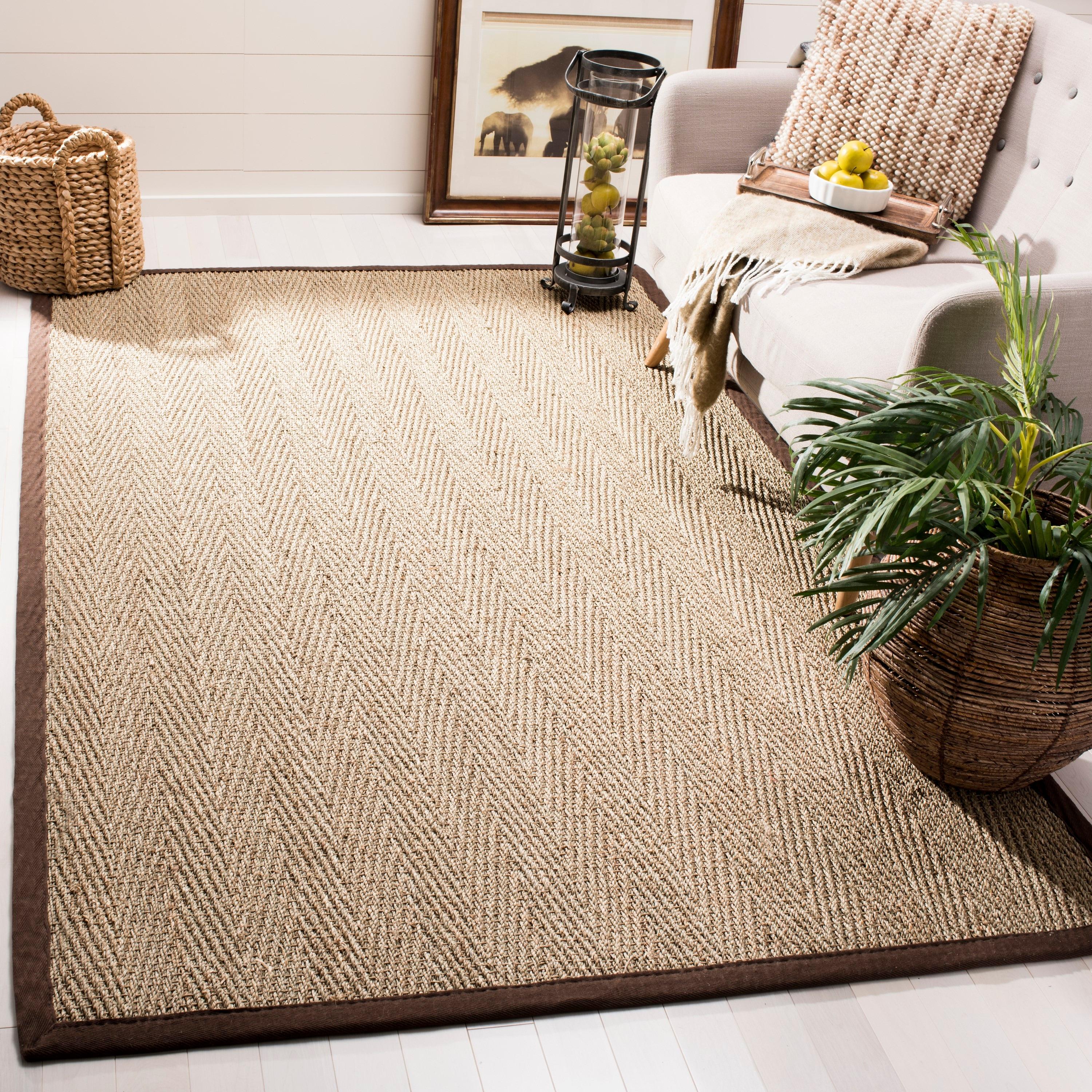 Natural Fiber NF115 Power Loomed Indoor Area Rug - Natural/Dark Brown - 4'x6' - Safavieh.