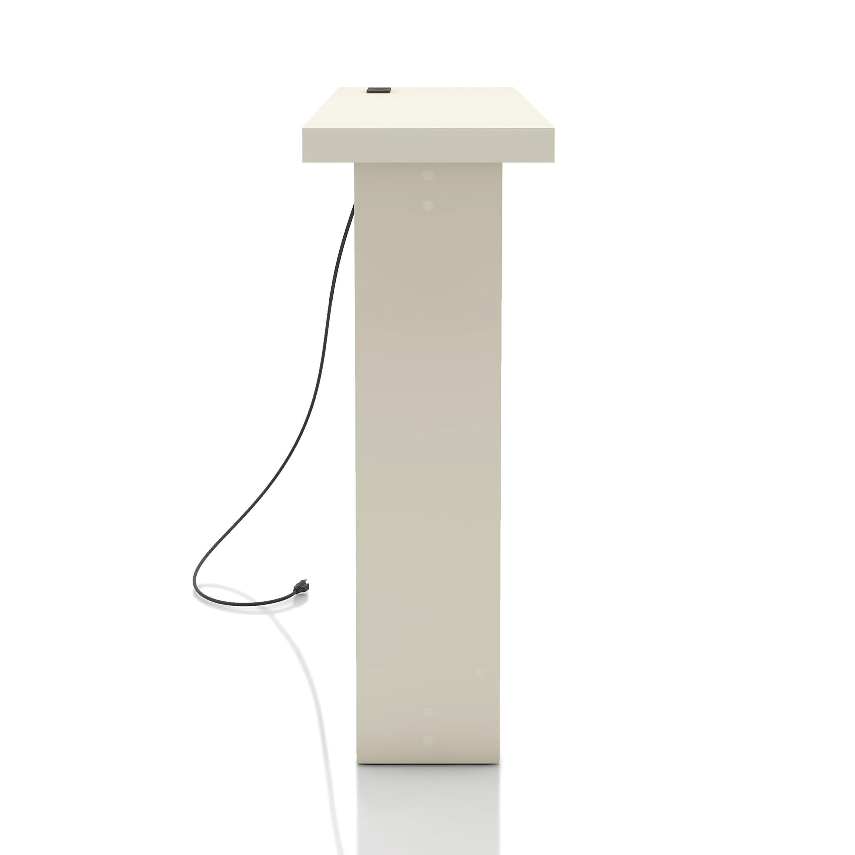miBasics Nortal 47.24" Console Table Modern 1 Shelf with Usb and Power Ports Soft White