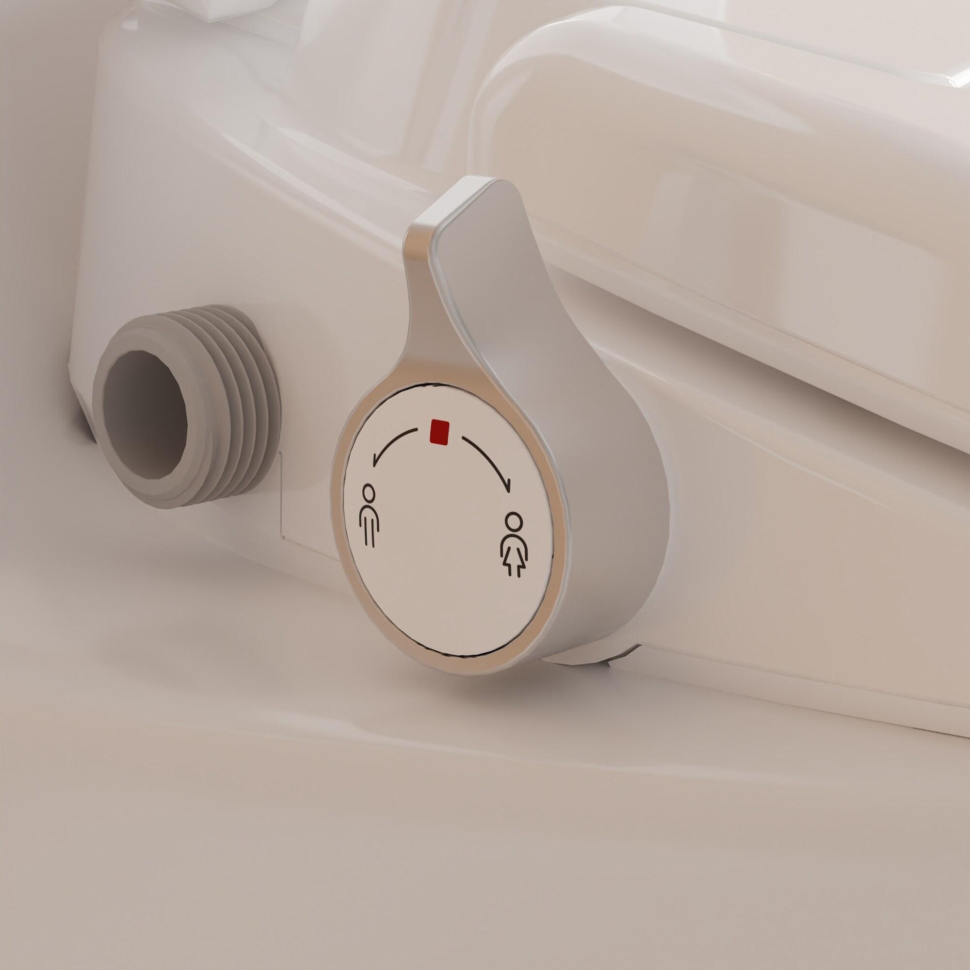 Electric Quiet Close Bidet Seat for Elongated Toilets in White