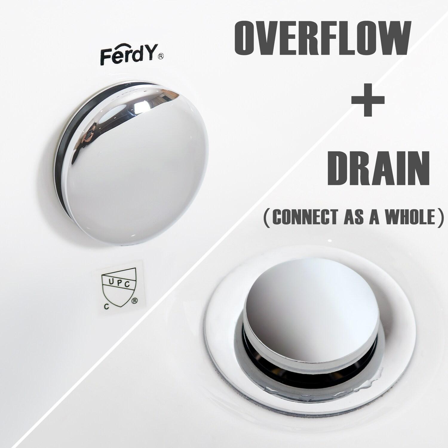 FerdY Boracay 67" Acrylic Freestanding Bathtub With Chrome Drain