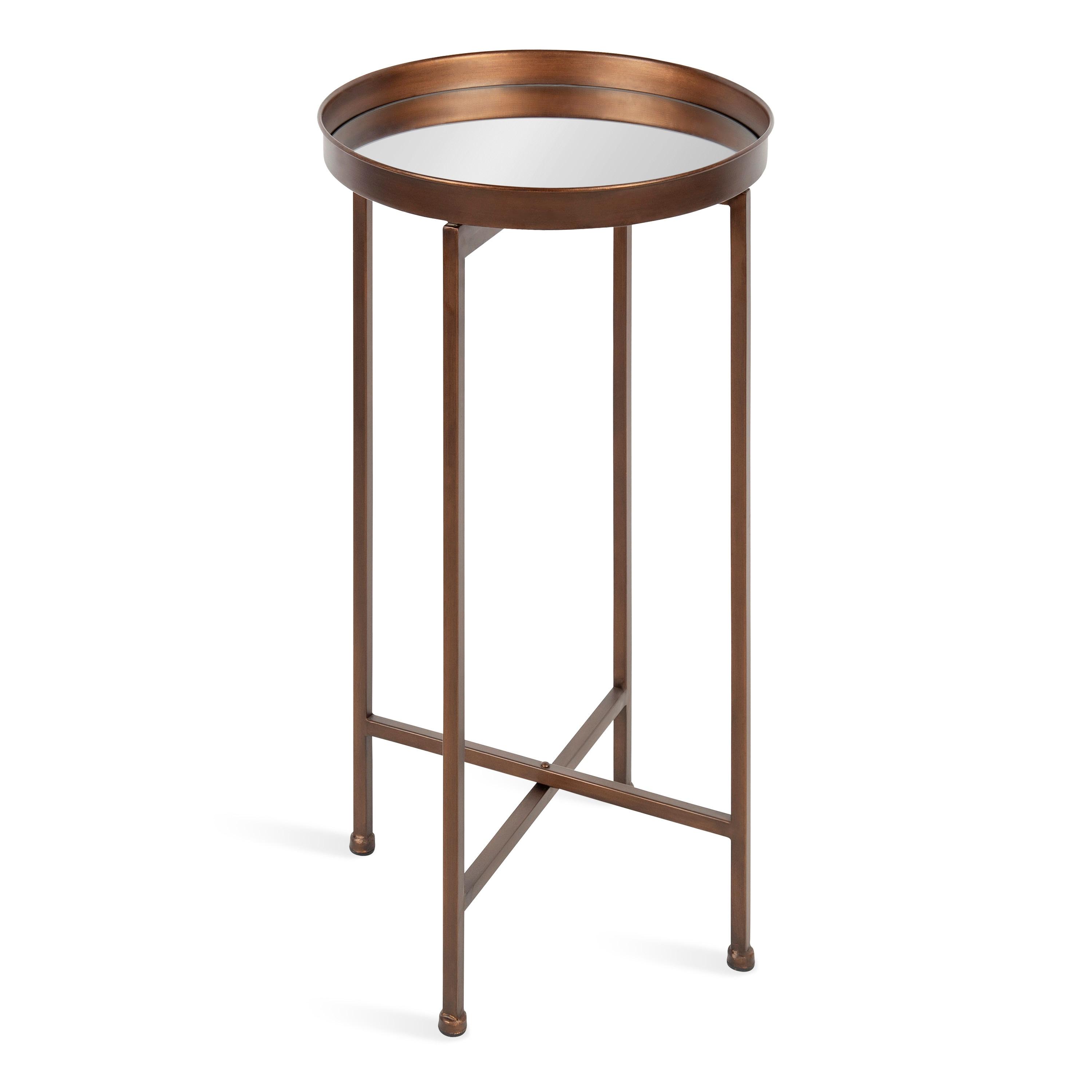 Kate and Laurel Celia Round Metal Tea Table, 14x14x25.75, Bronze