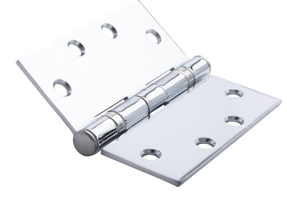 Global Door Controls 4.5 in. x 4.5 in. Full Mortise Squared Ball Bearing Hinge with Non-Removable Pin - Pack of 3 (Set of 3)