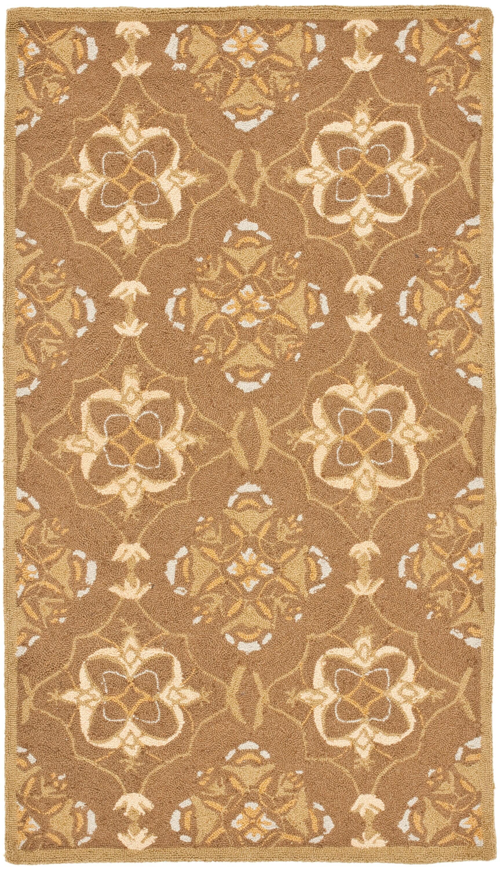 SAFAVIEH Chelsea Jamison Geometric Wool Area Rug, Brown/Green, 6' x 9'