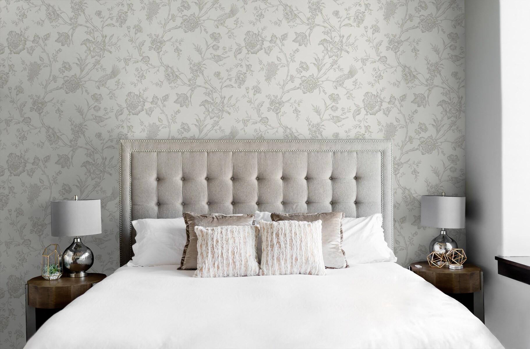 NextWall Harbor Mist Jasmine Chinoiserie Peel and Stick Wallpaper