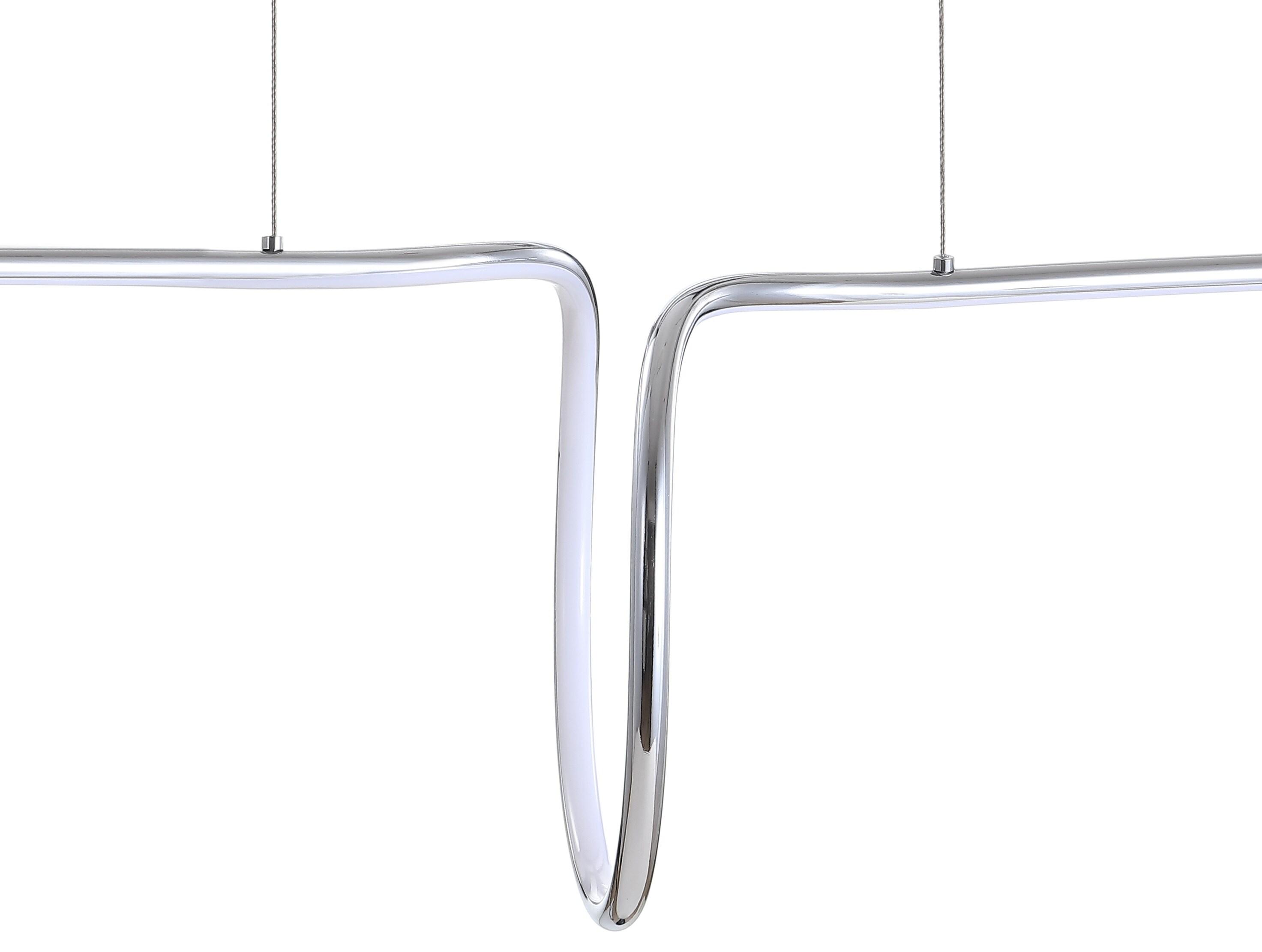 JONATHAN Y Ali 34.5" Dimmable Adjustable Integrated LED Metal Linear Pendant, Chrome