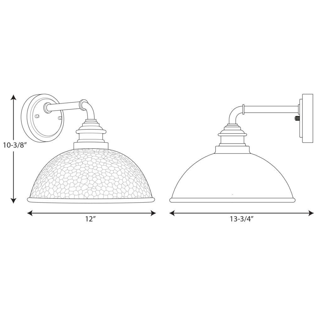 Progress Lighting Englewood 1-Light Medium Wall Lantern, Antique Bronze, Metallic Copper Shade, Wet Rated, Farmhouse Style