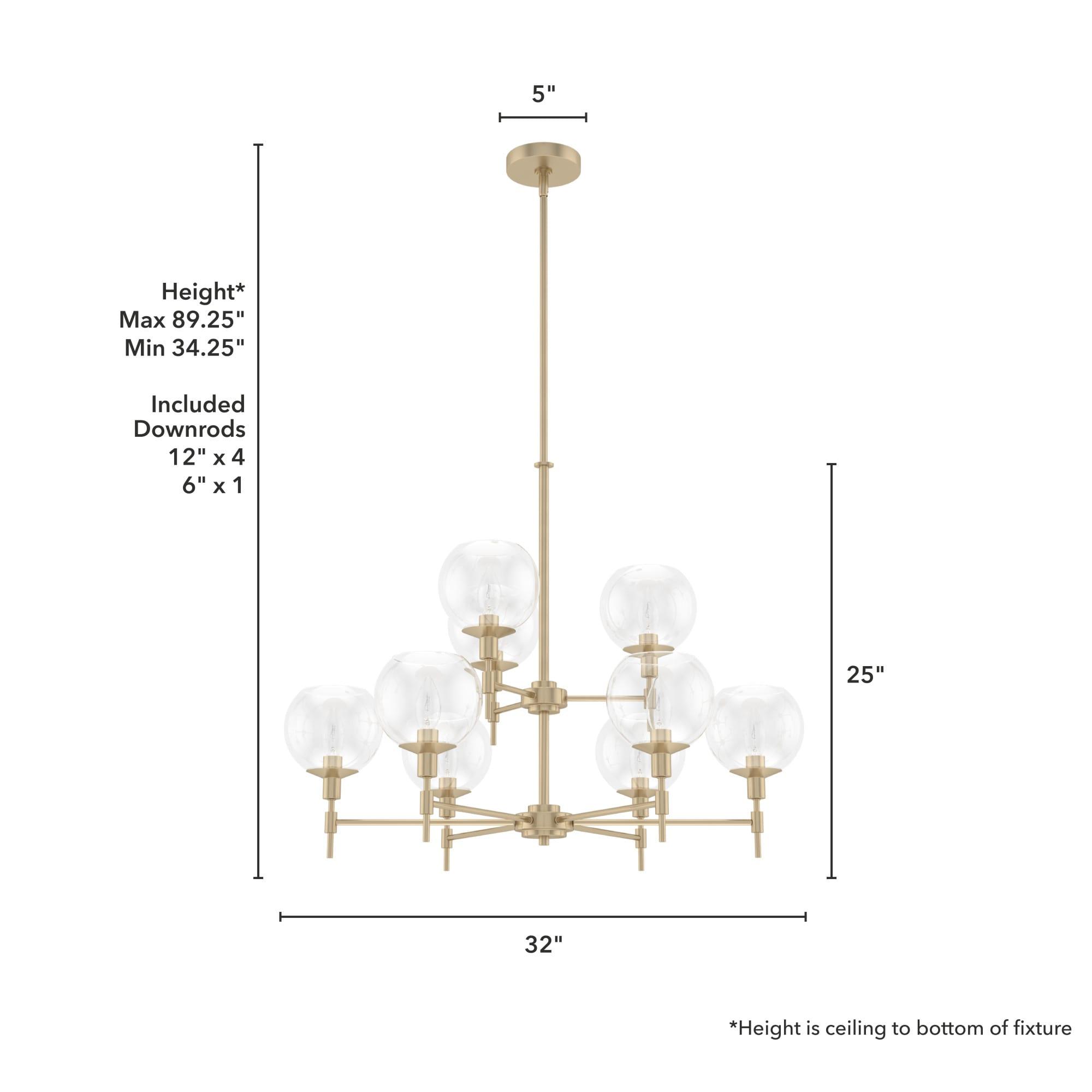 Xidane 9 Light 2-Tier Sputnik Modern Linear Chandelier