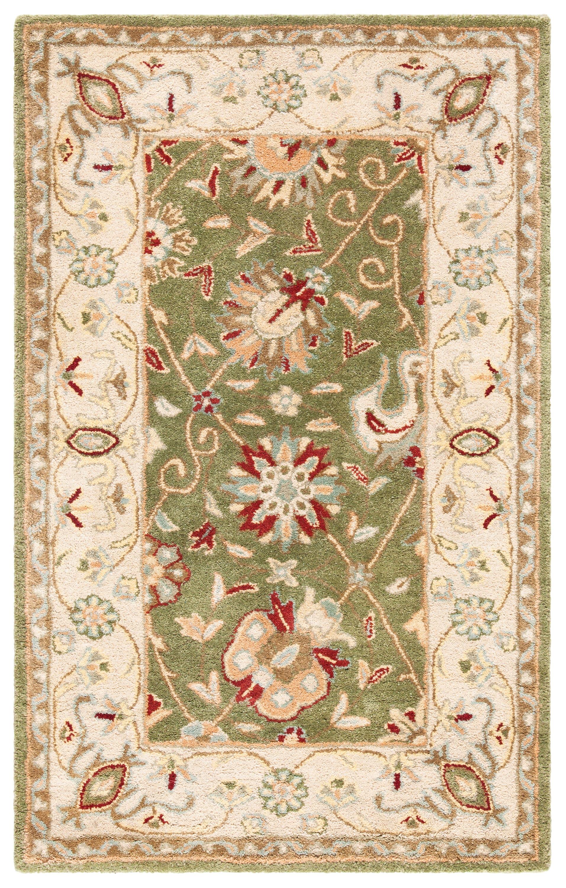 SAFAVIEH Antiquity Lilibeth Traditional Floral Wool Area Rug, Sage, 3' x 5'