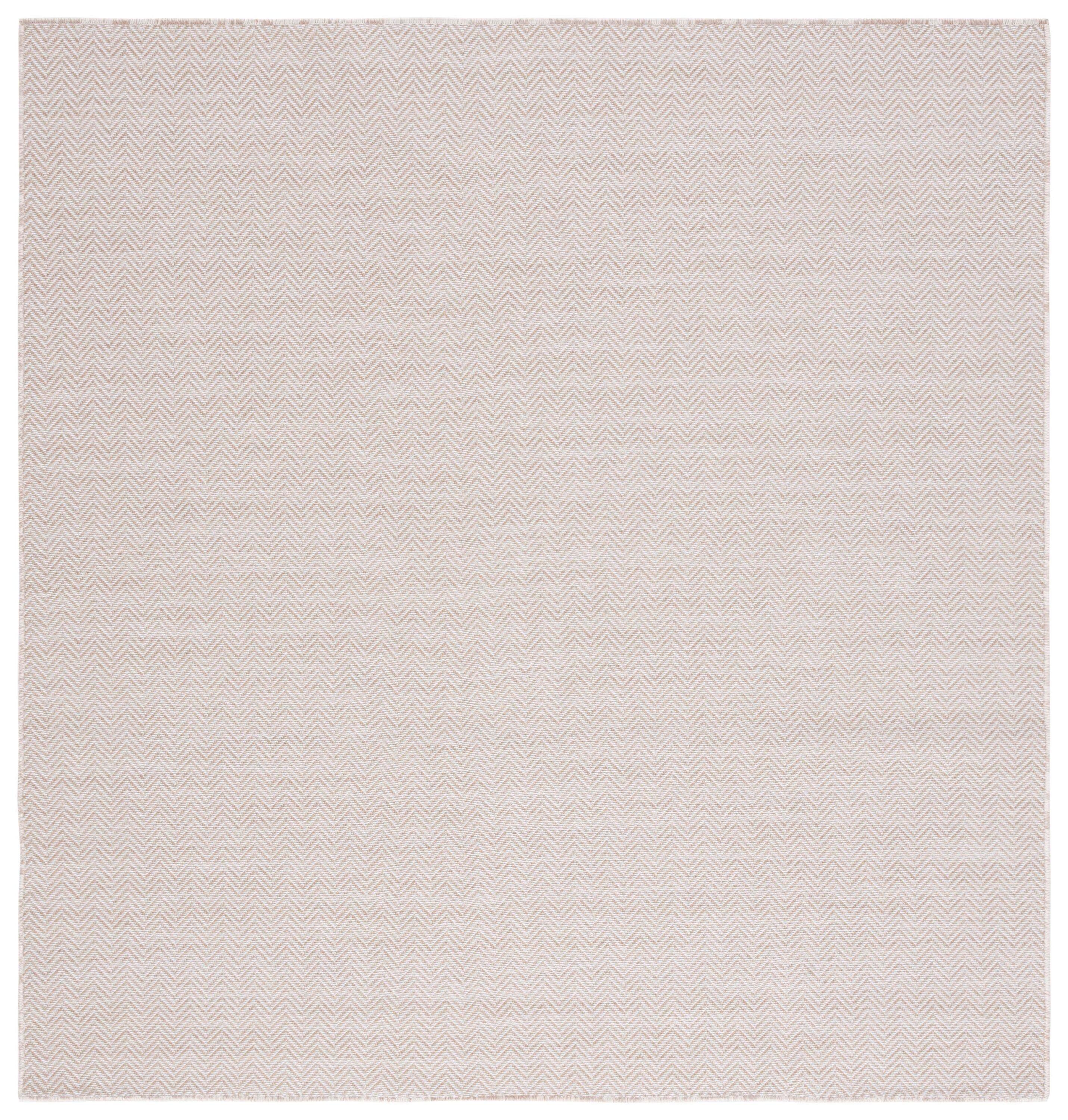 Hampton HTN233 Power Loomed Indoor/Outdoor Area Rug - Beige/Ivory - 6'5"x6'5" - Safavieh..
