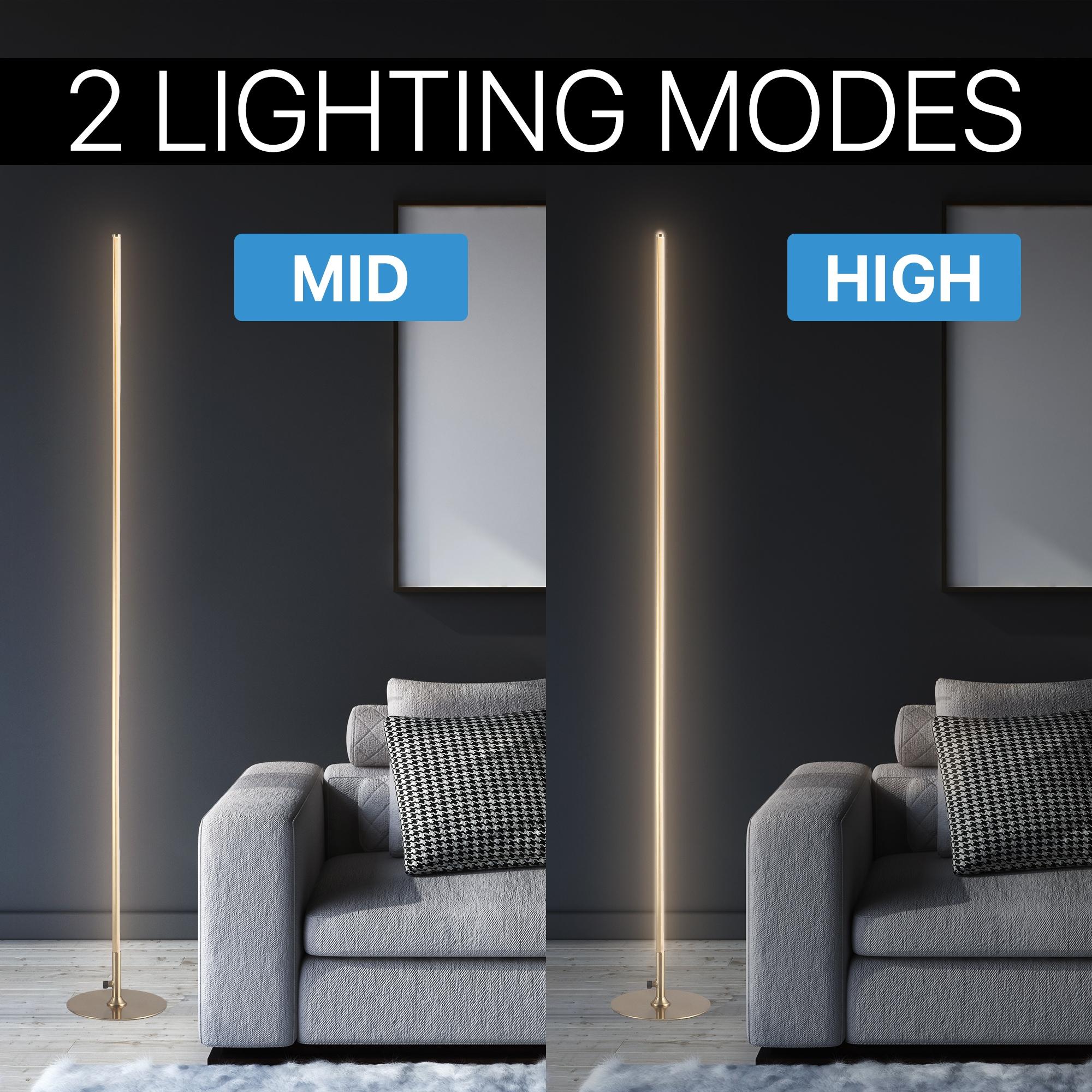 JONATHAN Y Iris 59.5" LED Integrated Floor Lamp, Gold, JYL7007B