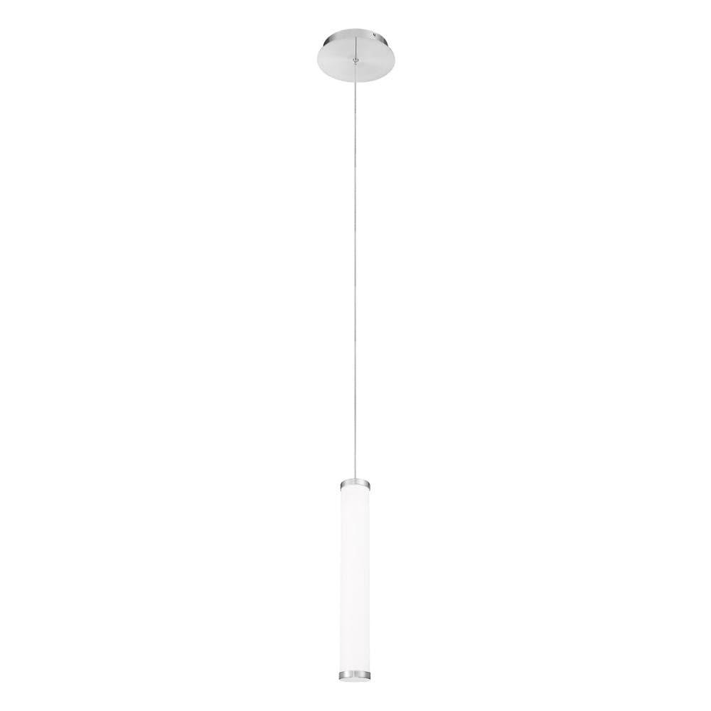 Flare Brushed Nickel LED Pendant with White Acrylic Shade