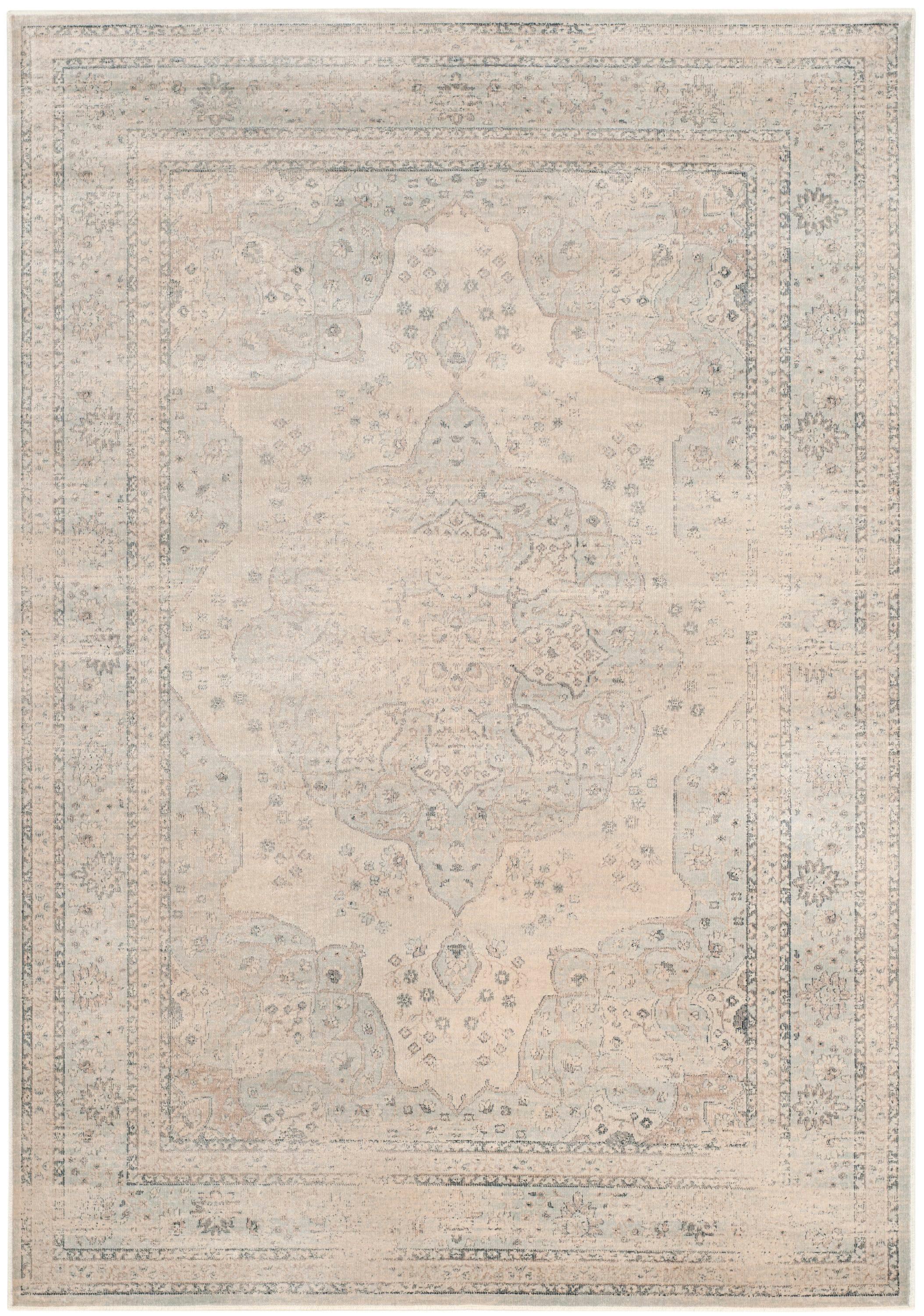 Vintage VTG158 Power Loomed Area Rug - Light Blue/Cream - 5'3"x7'6" - Safavieh.