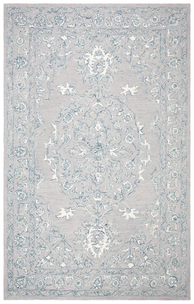 Micro-Loop MLP504 Hand Tufted Indoor Accent Rug - Light Grey/Ivory - 4'x6' - Safavieh