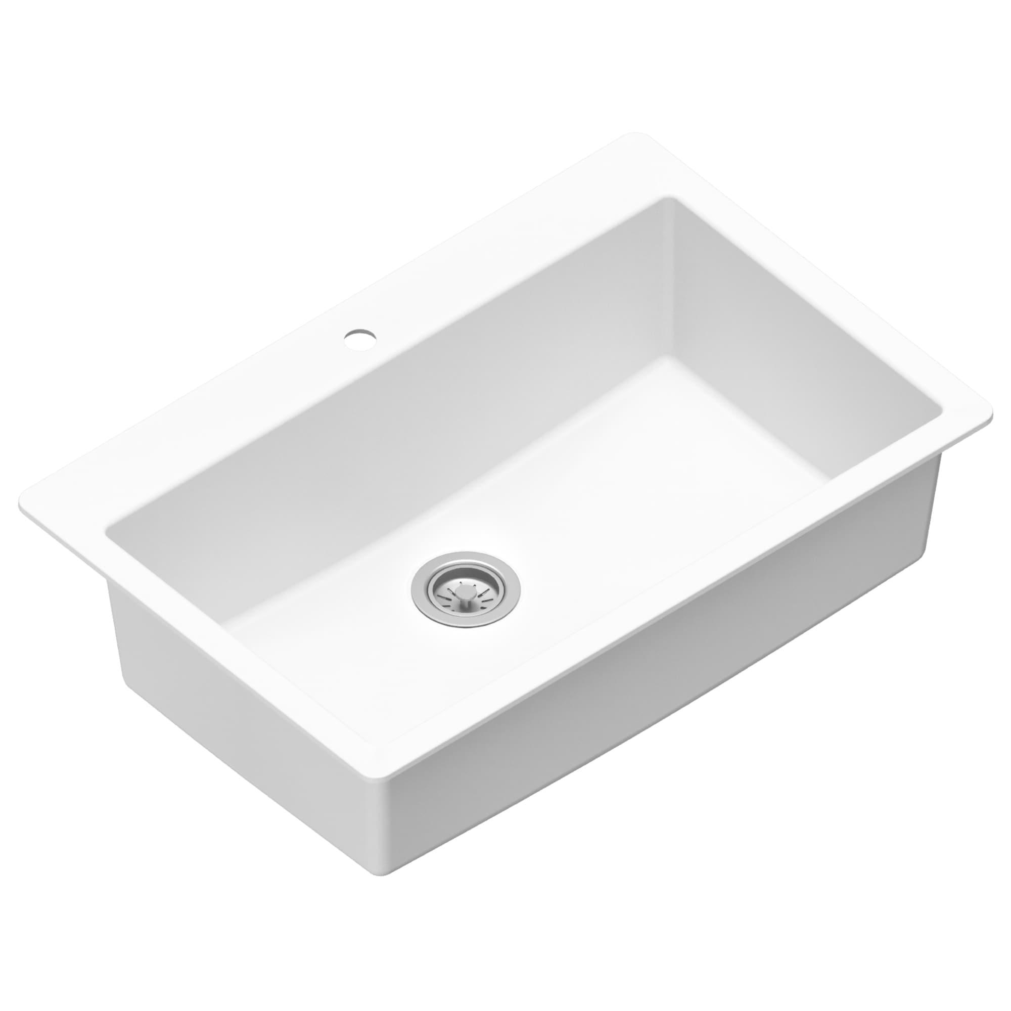 Karran Quartz 33'' X 22'' Large Single Bowl Drop-in Kitchen Sink