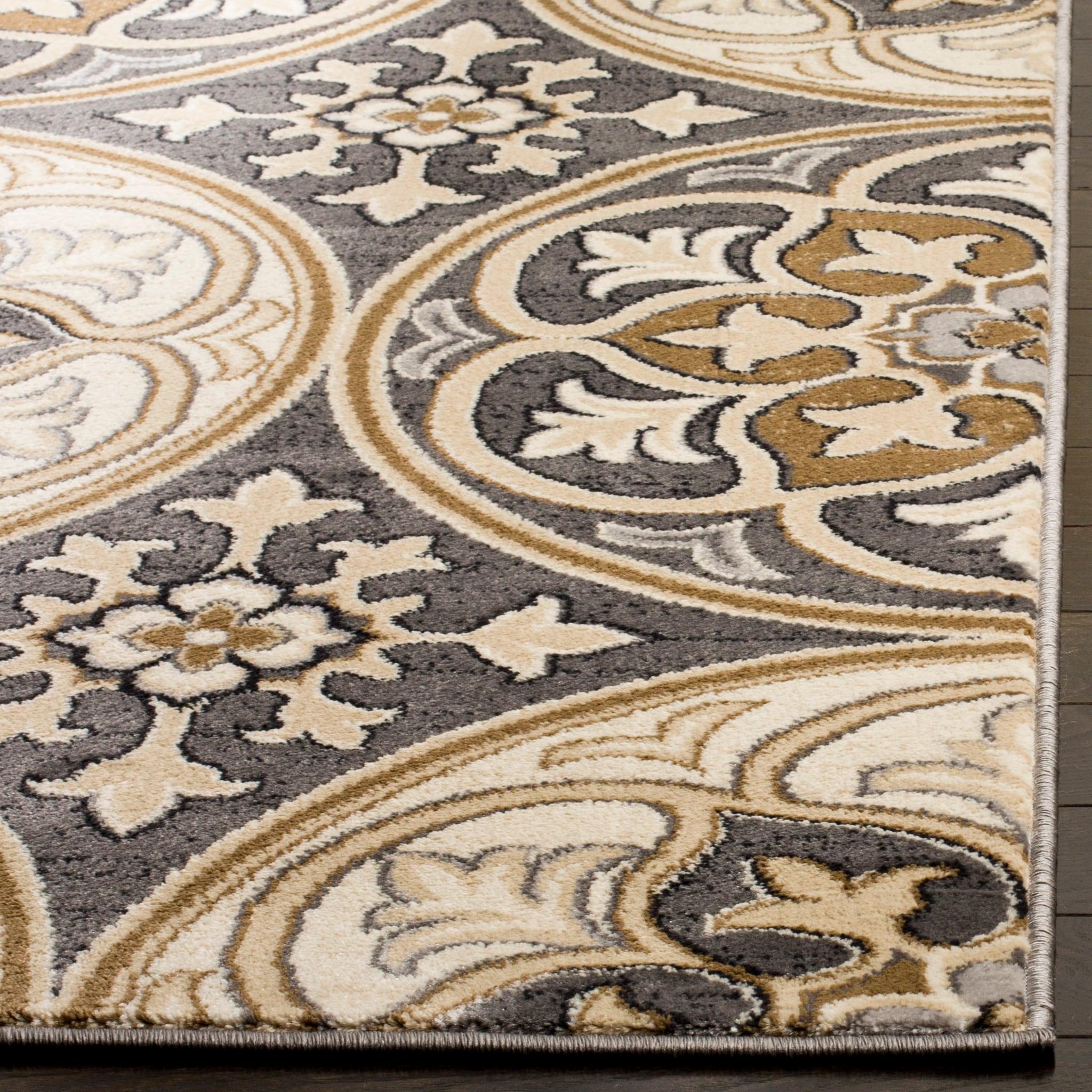 Lyndhurst LNH341 Power Loomed Area Rug - Light Grey/Beige - 4'x6' - Safavieh