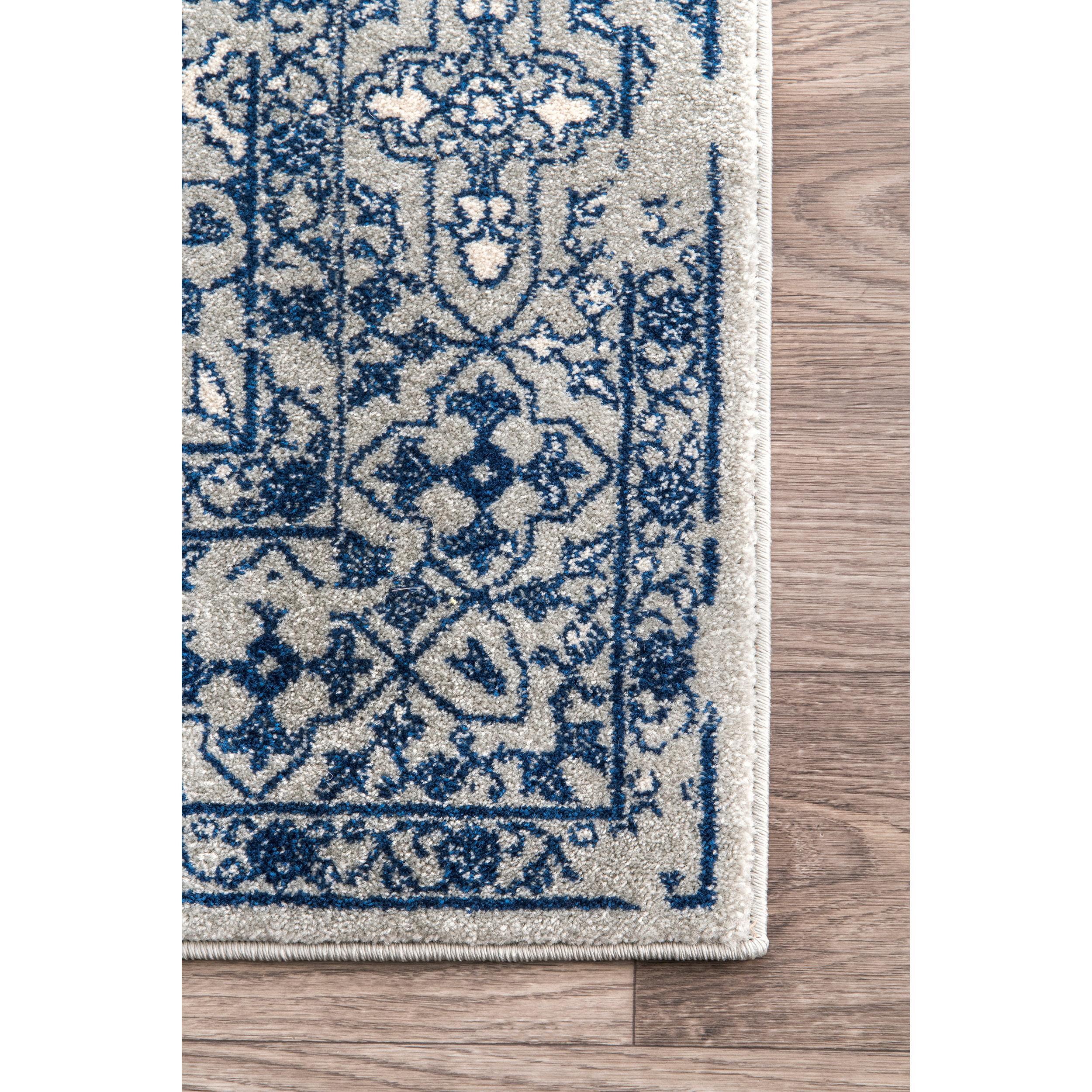 Nuloom Odell Oriental/Persian 6 Square Indoor Area Rug for Living Room Bedroom Dining Room Kitchen, Blue/Ivory