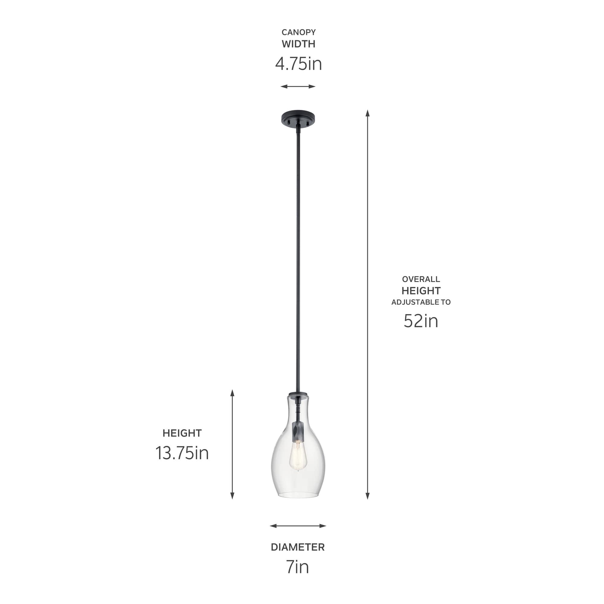 Kichler Lighting Everly 1 - Light Pendant in  Black