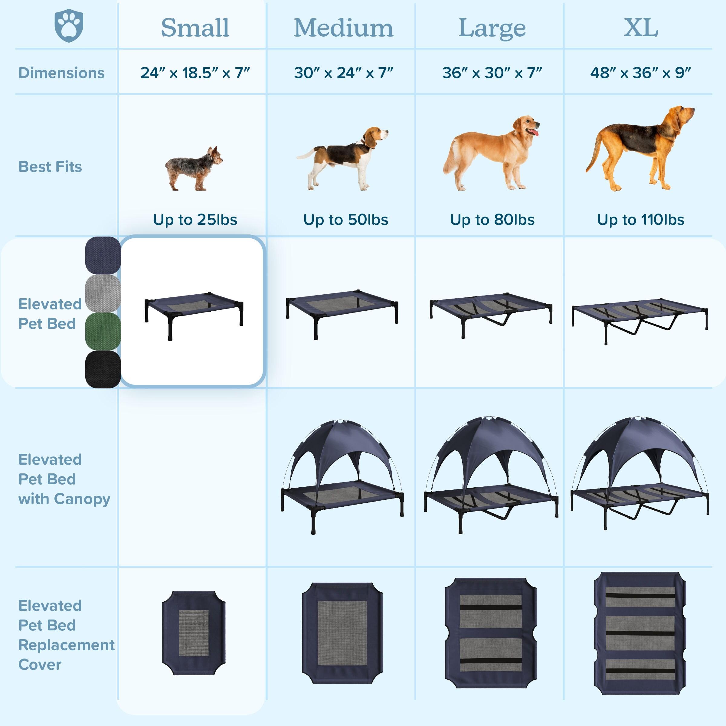 Pet Adobe Portable Raised Cot Style Pet Bed - Navy Blue