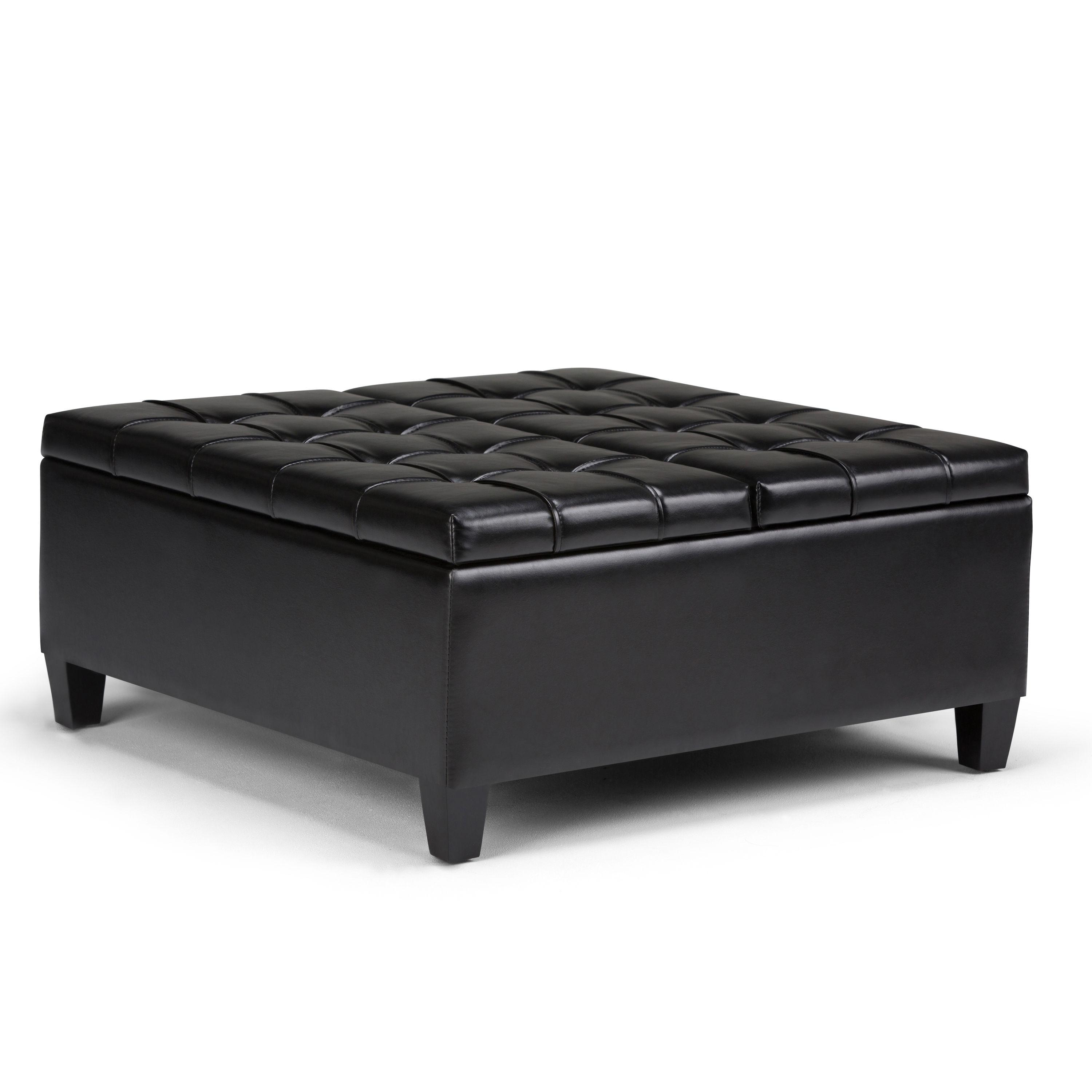 Simpli Home Harrison Coffee Table Storage Ottoman