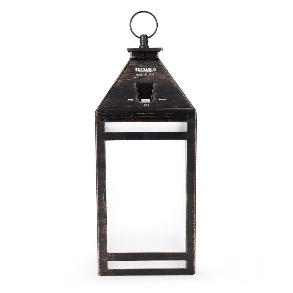 Techko 12.88 Outdoor Vintage Solar LED Lantern with Auto Dawn-to-Dusk Sensor