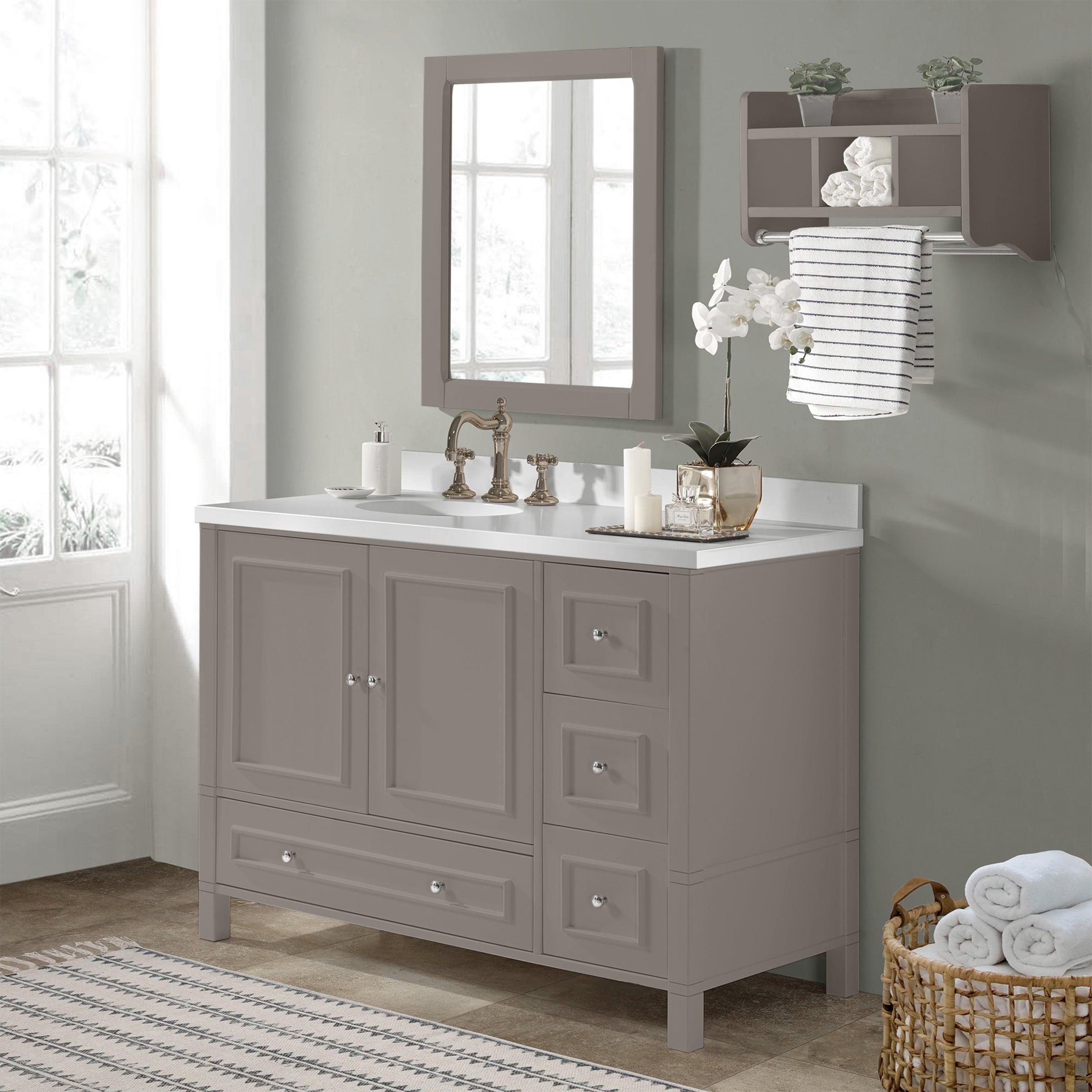 Alaterre Williamsburg 48 Inch Bathroom Vanity, Freestanding Cabinet Without Sink, Large Wood Vanity with Soft-Close Doors