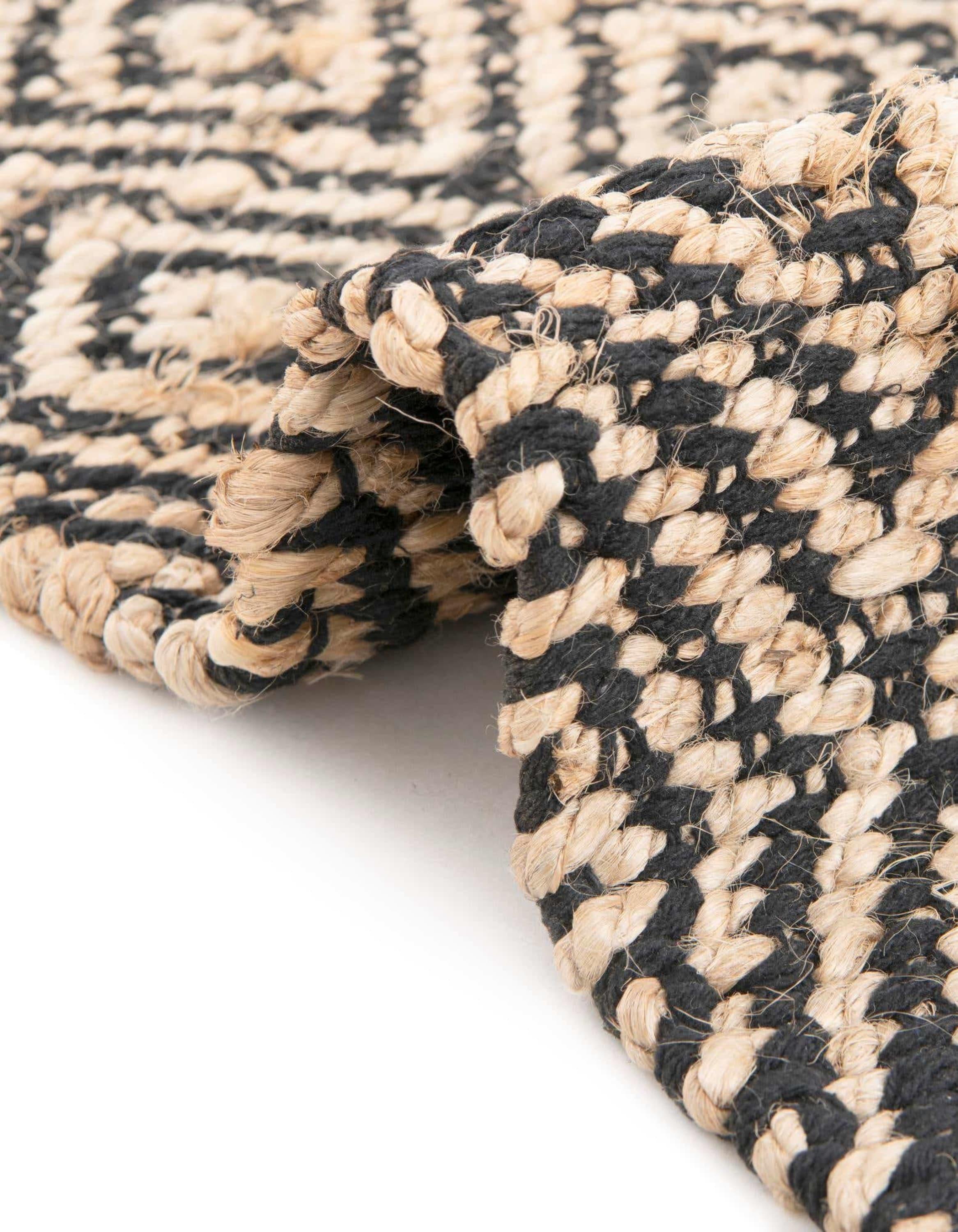 Unique Loom 2' 0 x 3' 1 Assam Chunky Jute Black Area Rug