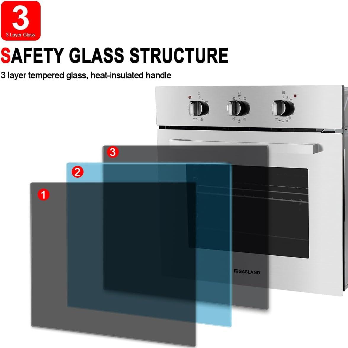 GASLAND 24" 2.3 cu. ft. Electric Single Wall Oven With 6 Cooking Functions ES606MS