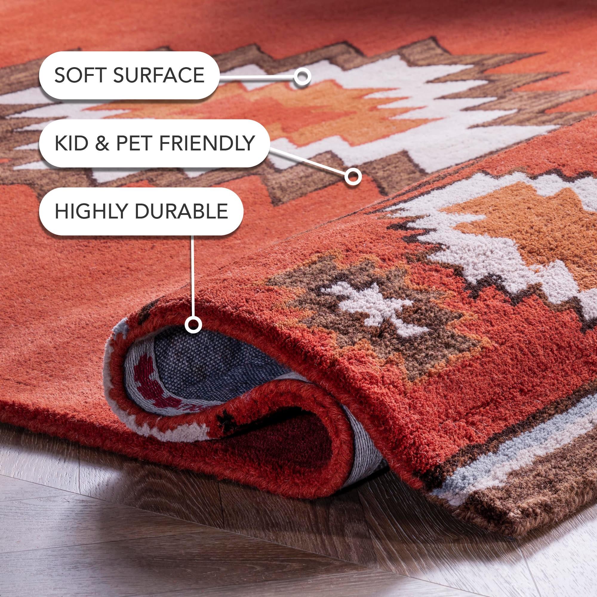 2'x3' Hand Tufted Shyla Accent Rug Orange - nuLOOM: Wool, Geometric, Bohemian, Medium Pile, Indoor Use