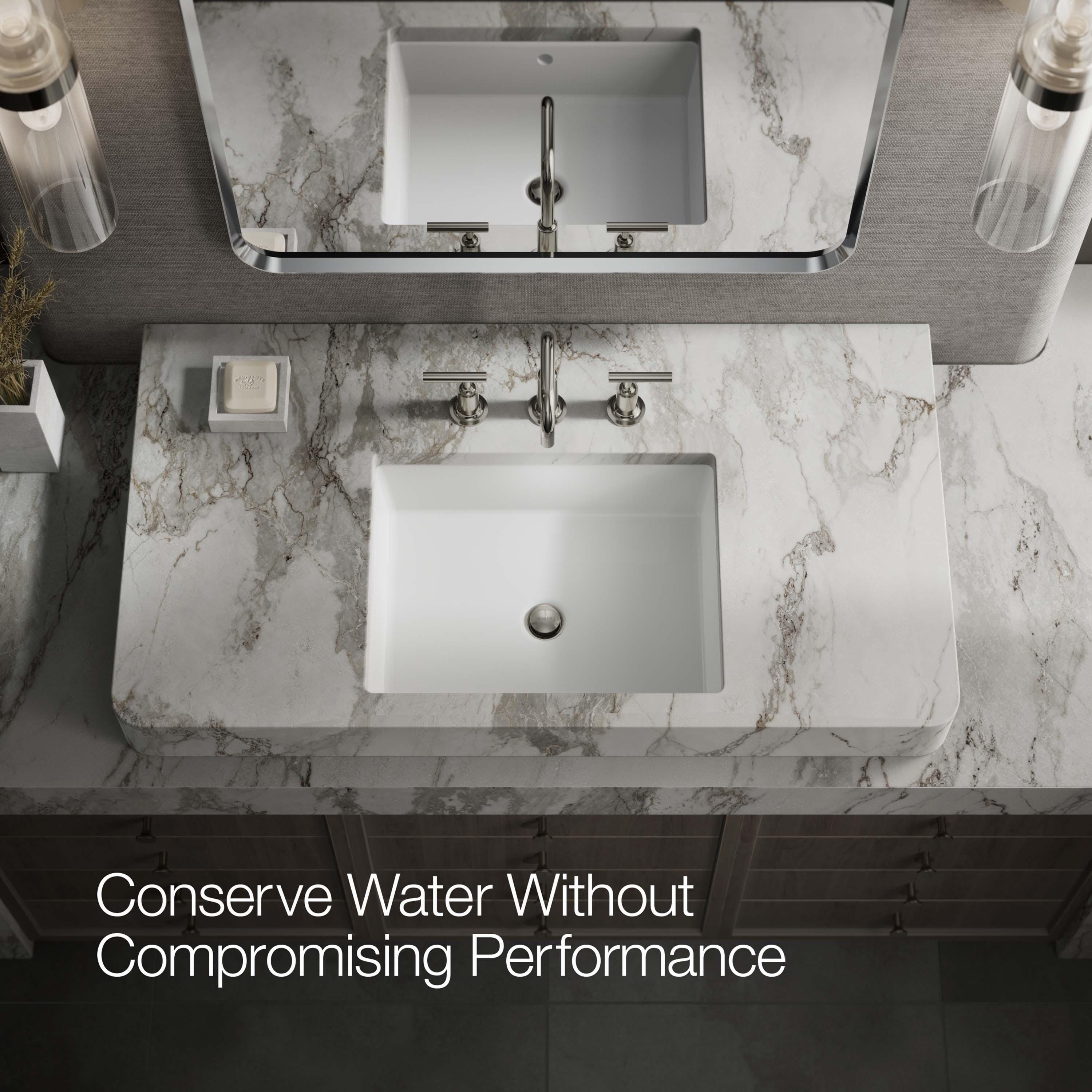 Purist® Widespread Faucet with Drain Assembly Low Lever Handles and Low Gooseneck Spout