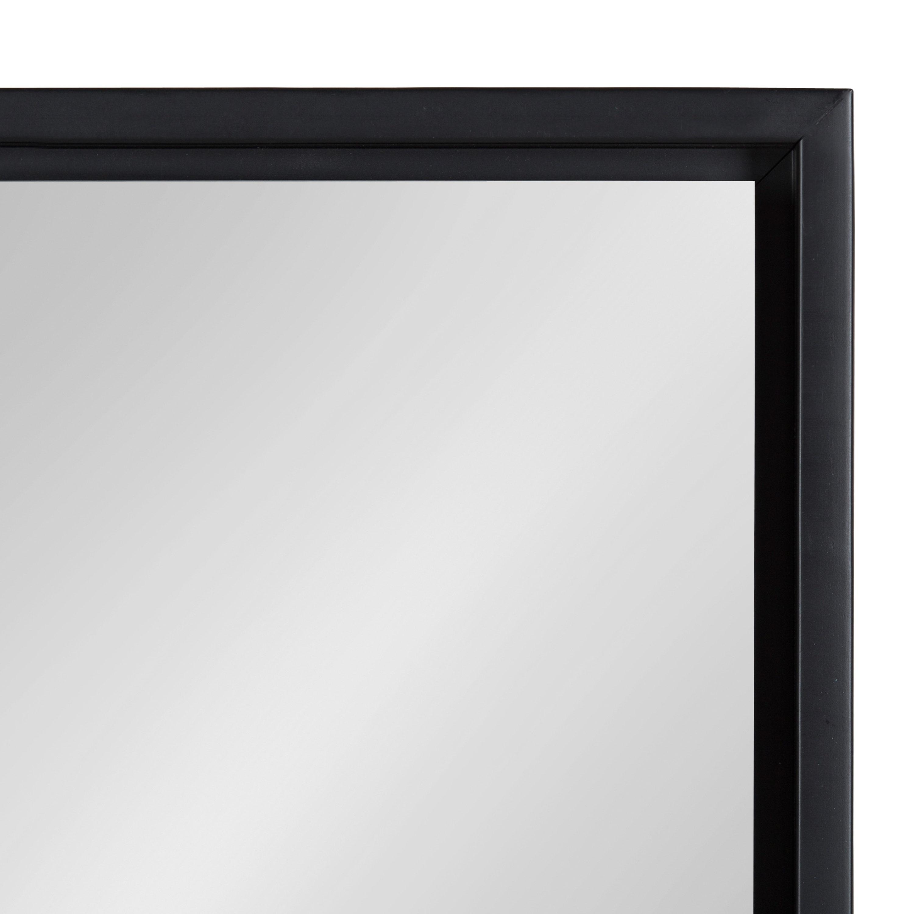 18" x 24" Evans Rectangle Wall Mirror Black - Kate & Laurel: Modern Vanity Decor, Wall Mount