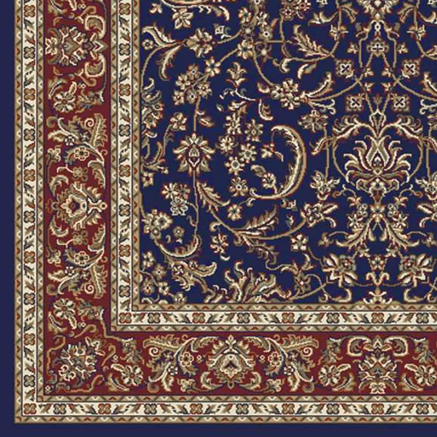Radici Usa Noble Area Rug 1318 Traditional Navy Bordered Medallion 5' 3" x 5' 3" Round