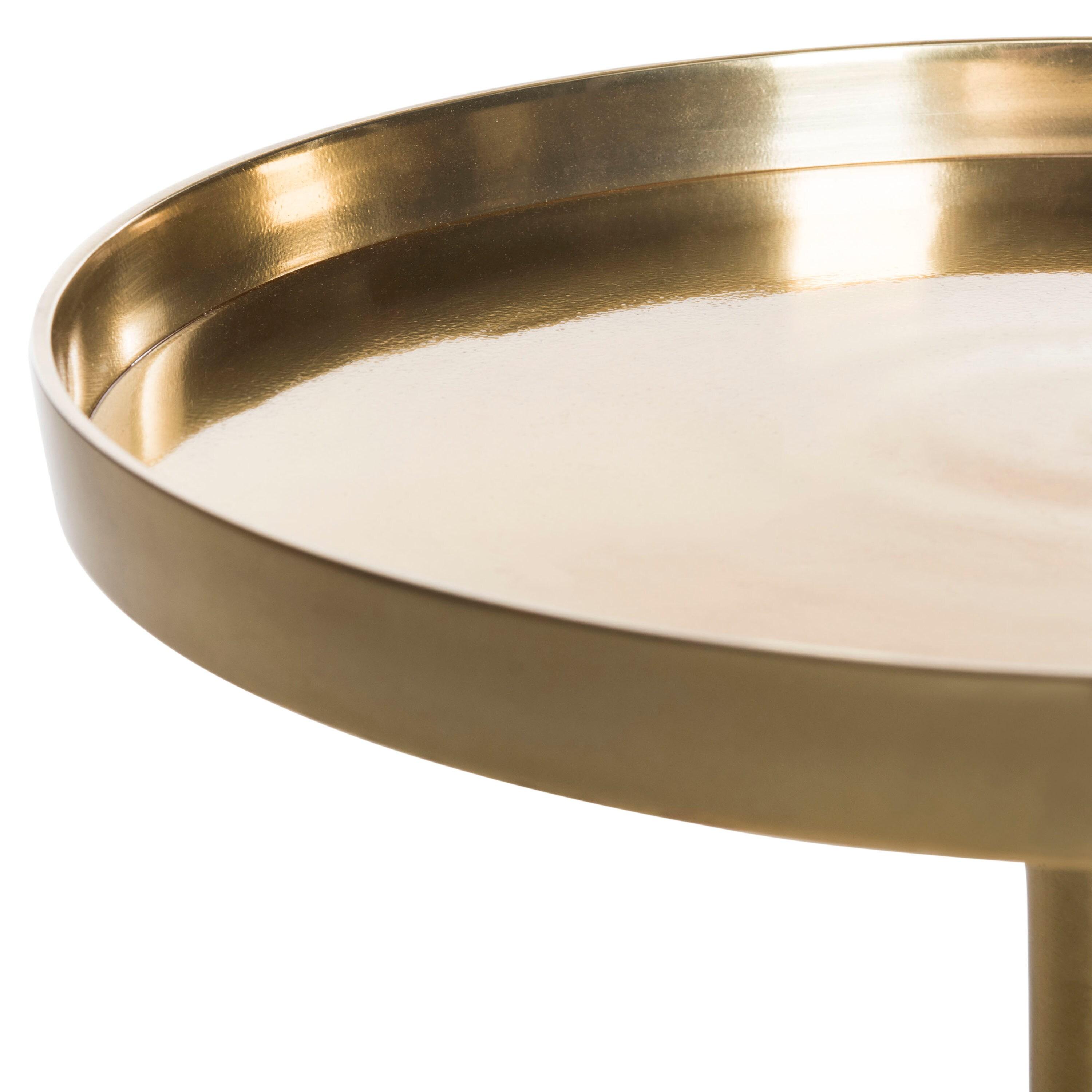 Corvus Round Side Table - FOX5519A - Antique Brass - Safavieh Couture