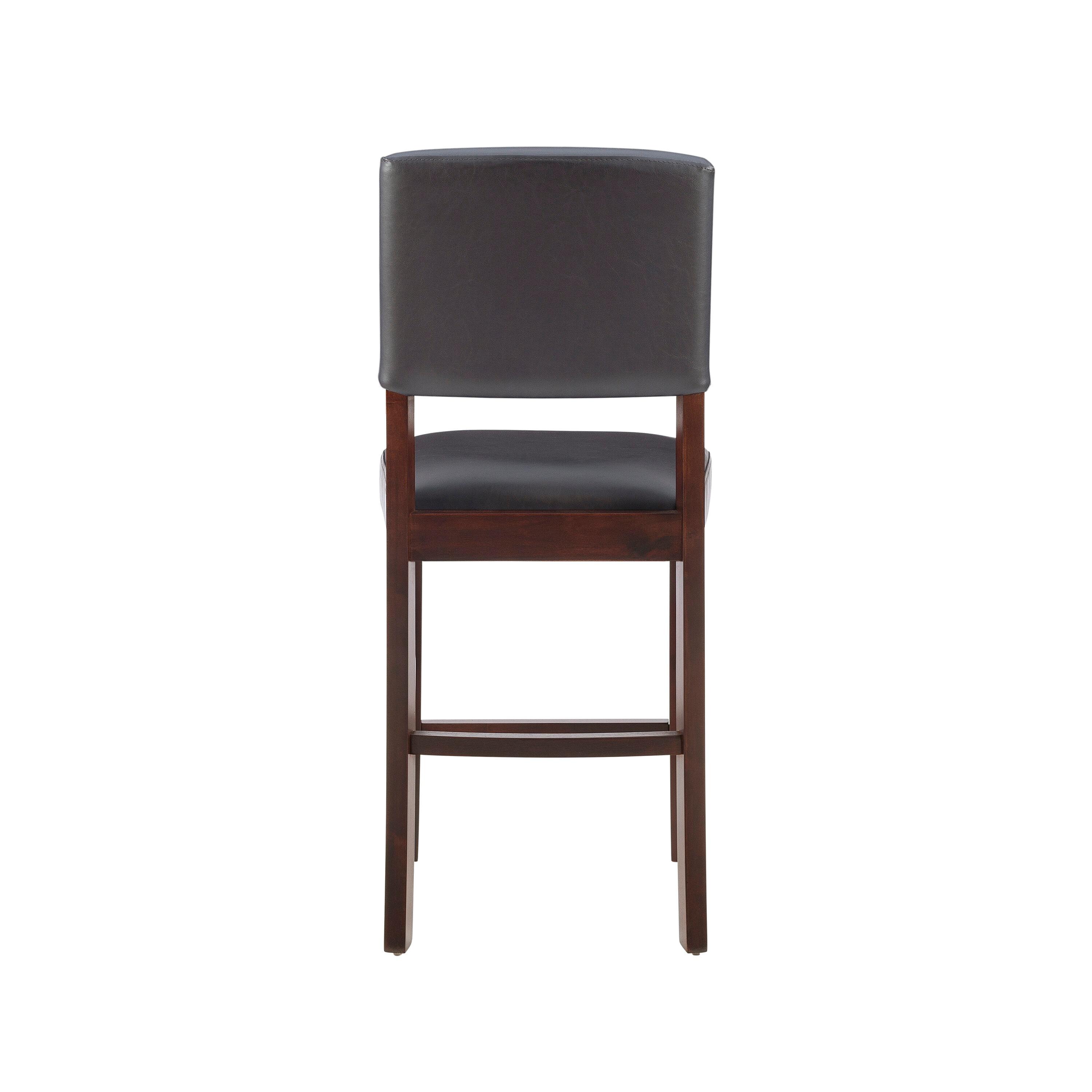 24" Monaco Padded Back Faux Leather Counter Height Barstool Hardwood/Brown - Linon: Espresso Finish, Rubberwood