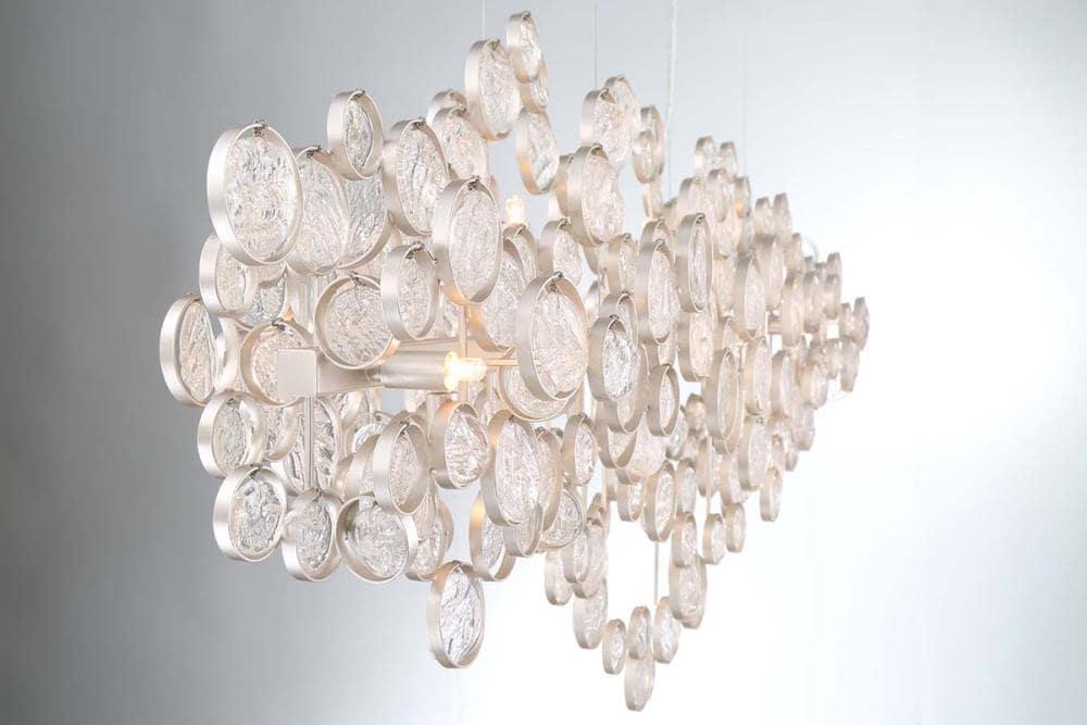 Eurofase Lighting-34032-015-Trento Oval Chandelier 15 Light  Champagne Finish with Clear Glass