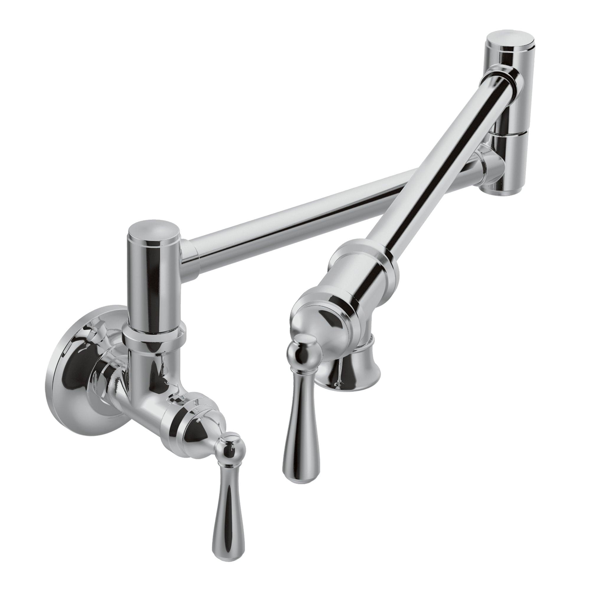 Moen Traditional Wall Mount Swing Arm Folding Pot Filler Kitchen Faucet