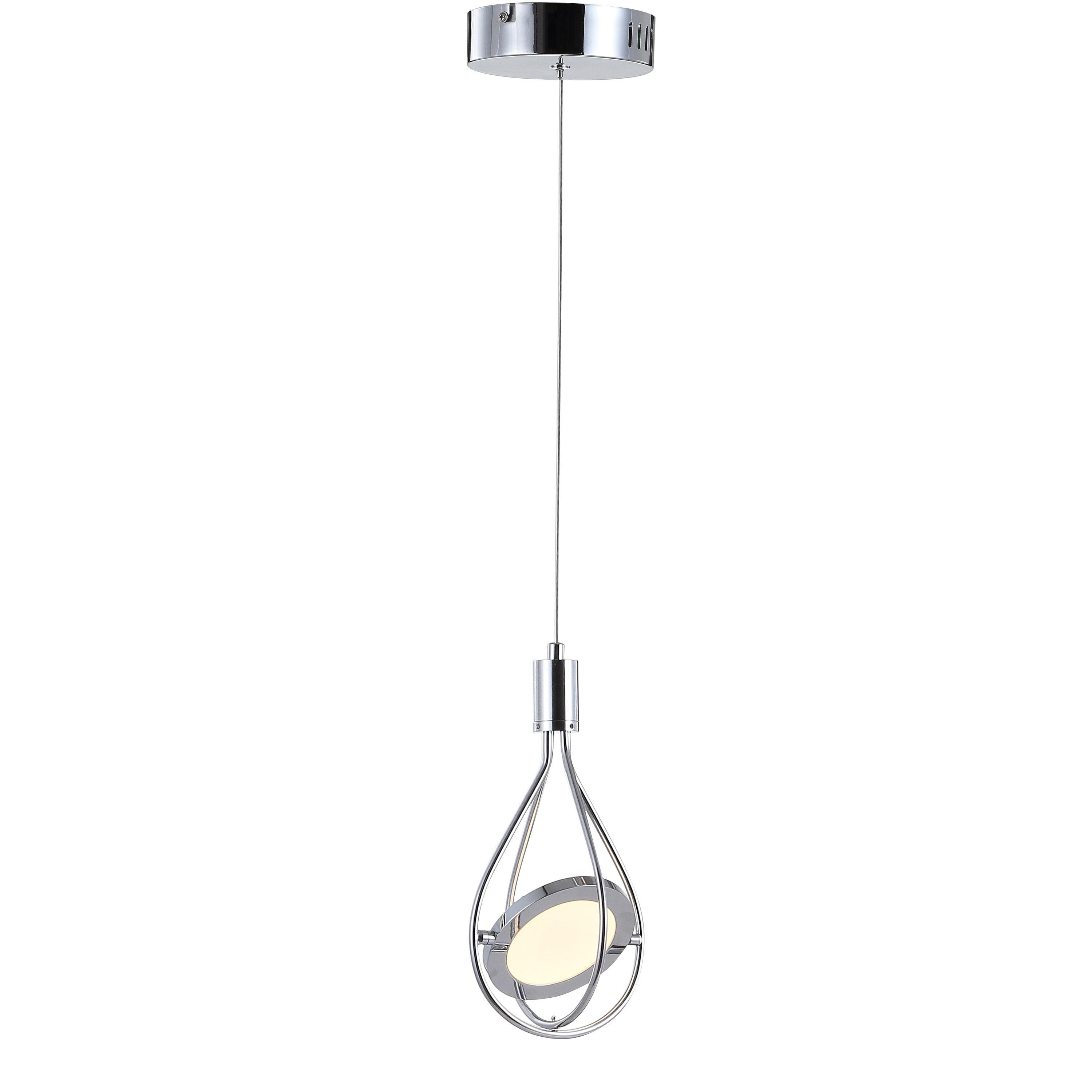 Orion 5.5" Adjustable Modern Integrated 1-Light Cluster LED Metal Pendant, Chrome