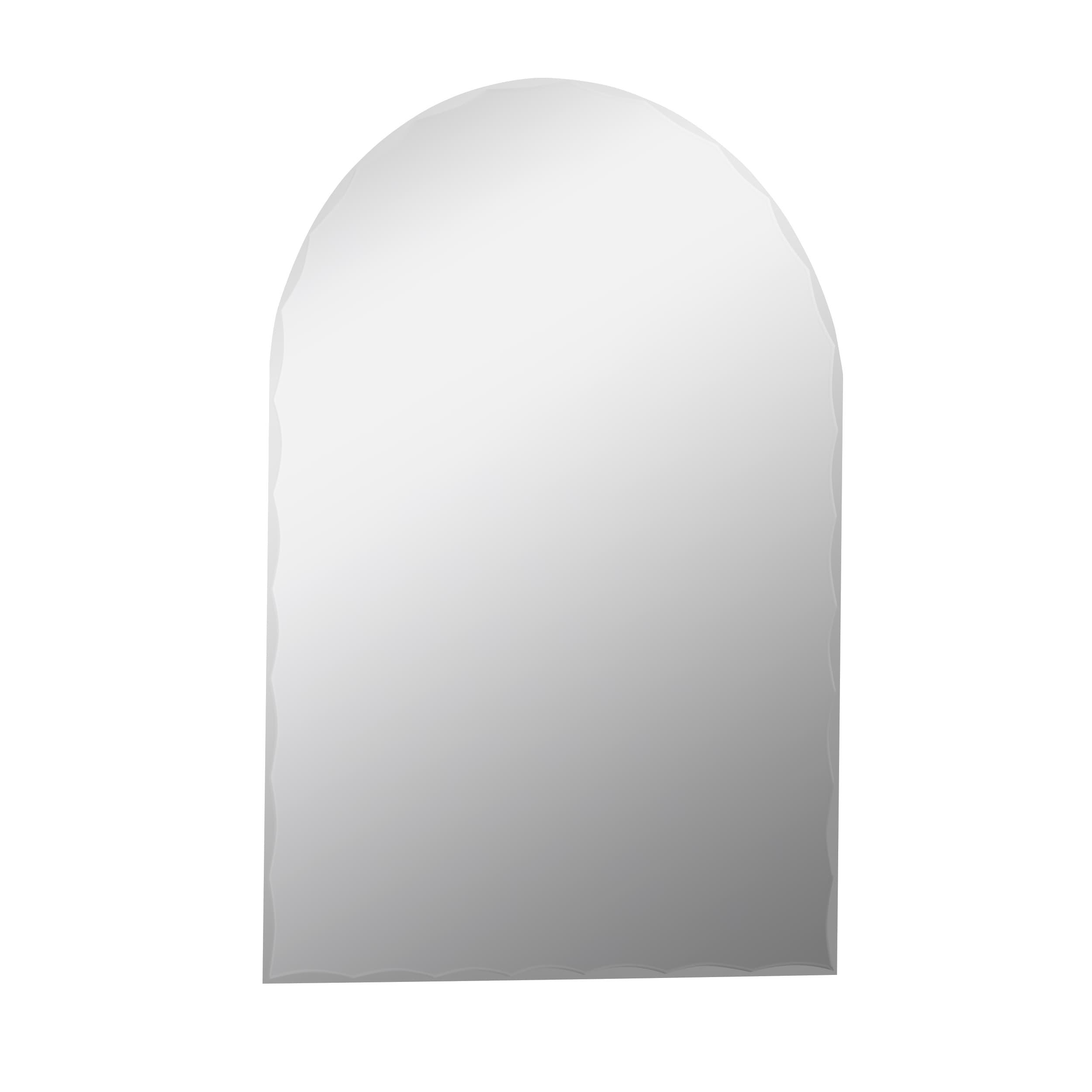 Elegant Frameless Rectangular Vanity Mirror with Arched Top